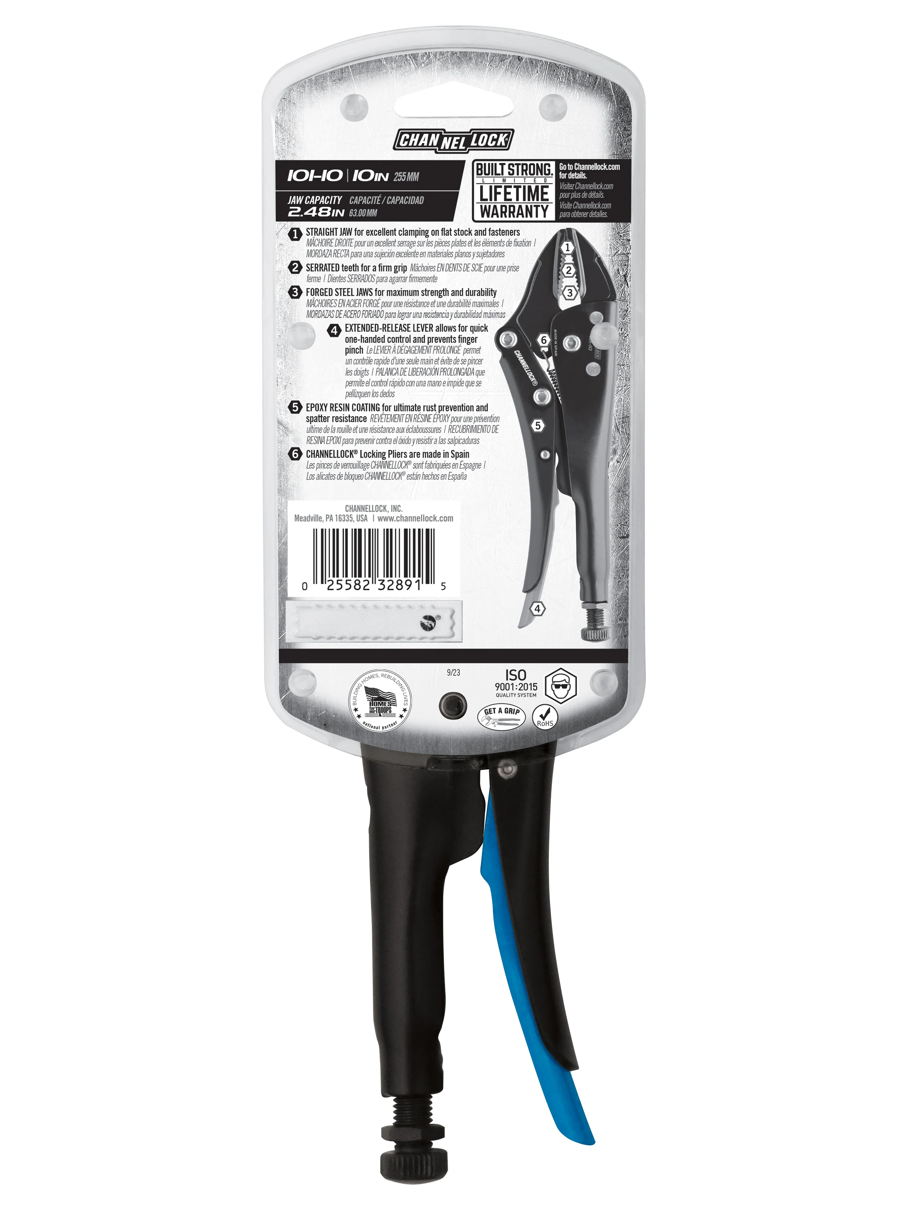 10-inch Straight Jaw Locking Pliers (101-10) - Image 10