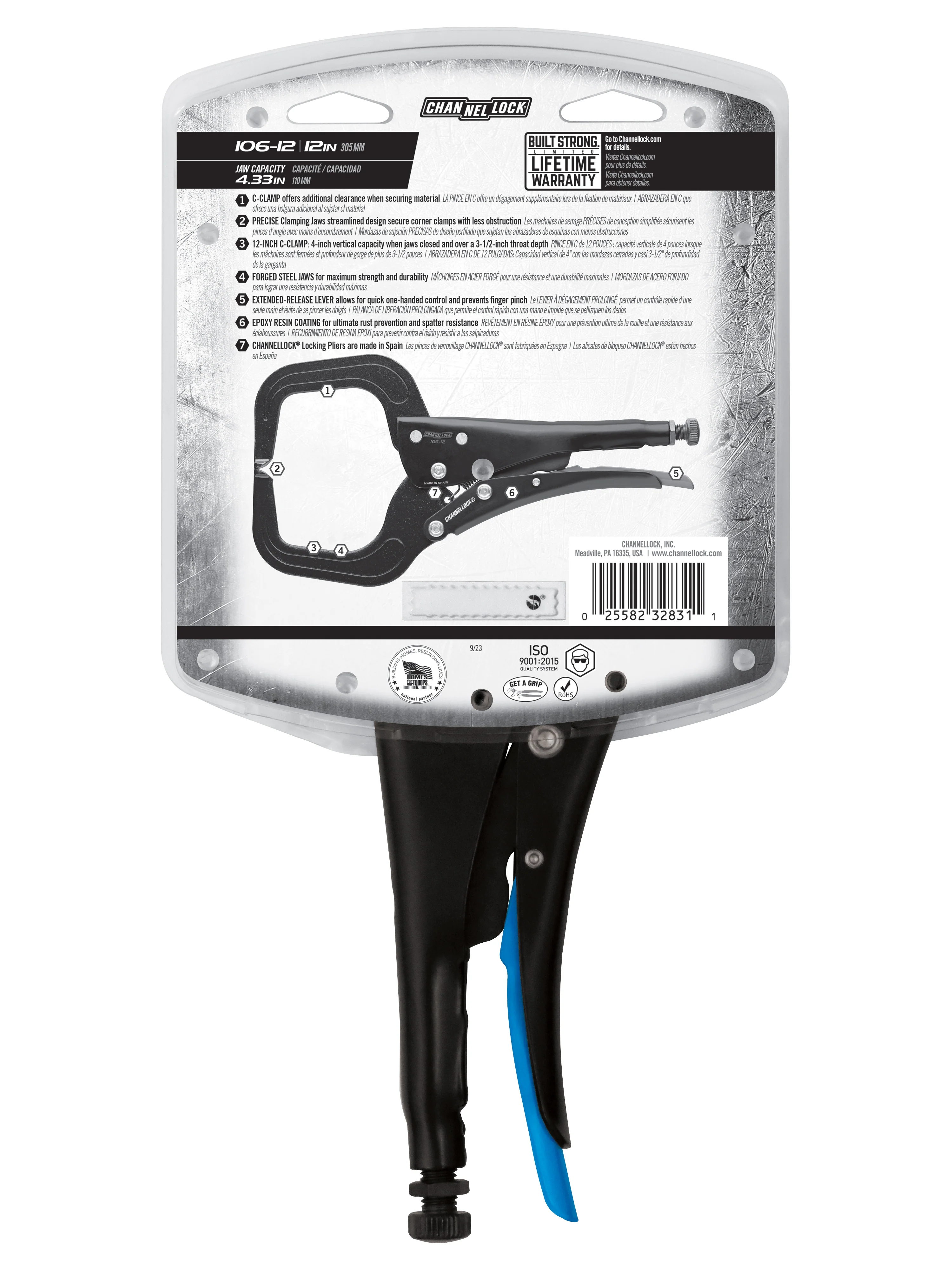 12-inch C-Clamp Locking Pliers (106-12) - Image 10