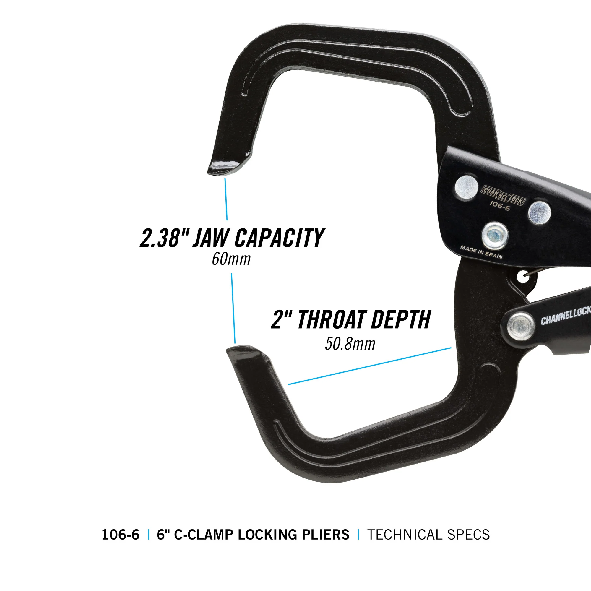 6-inch C-Clamp Locking Pliers (106-6) - Image 6