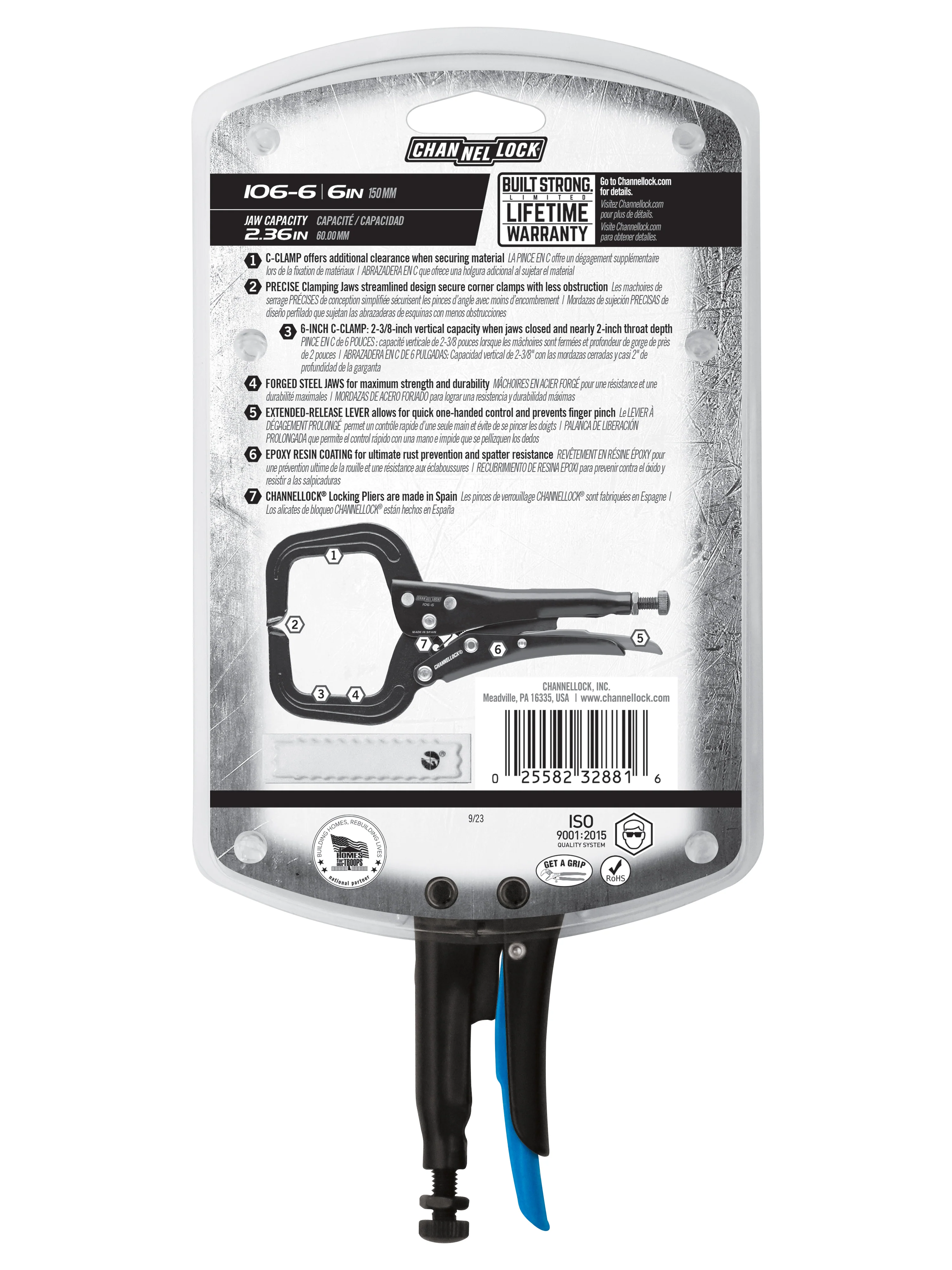 6-inch C-Clamp Locking Pliers (106-6) - Image 9