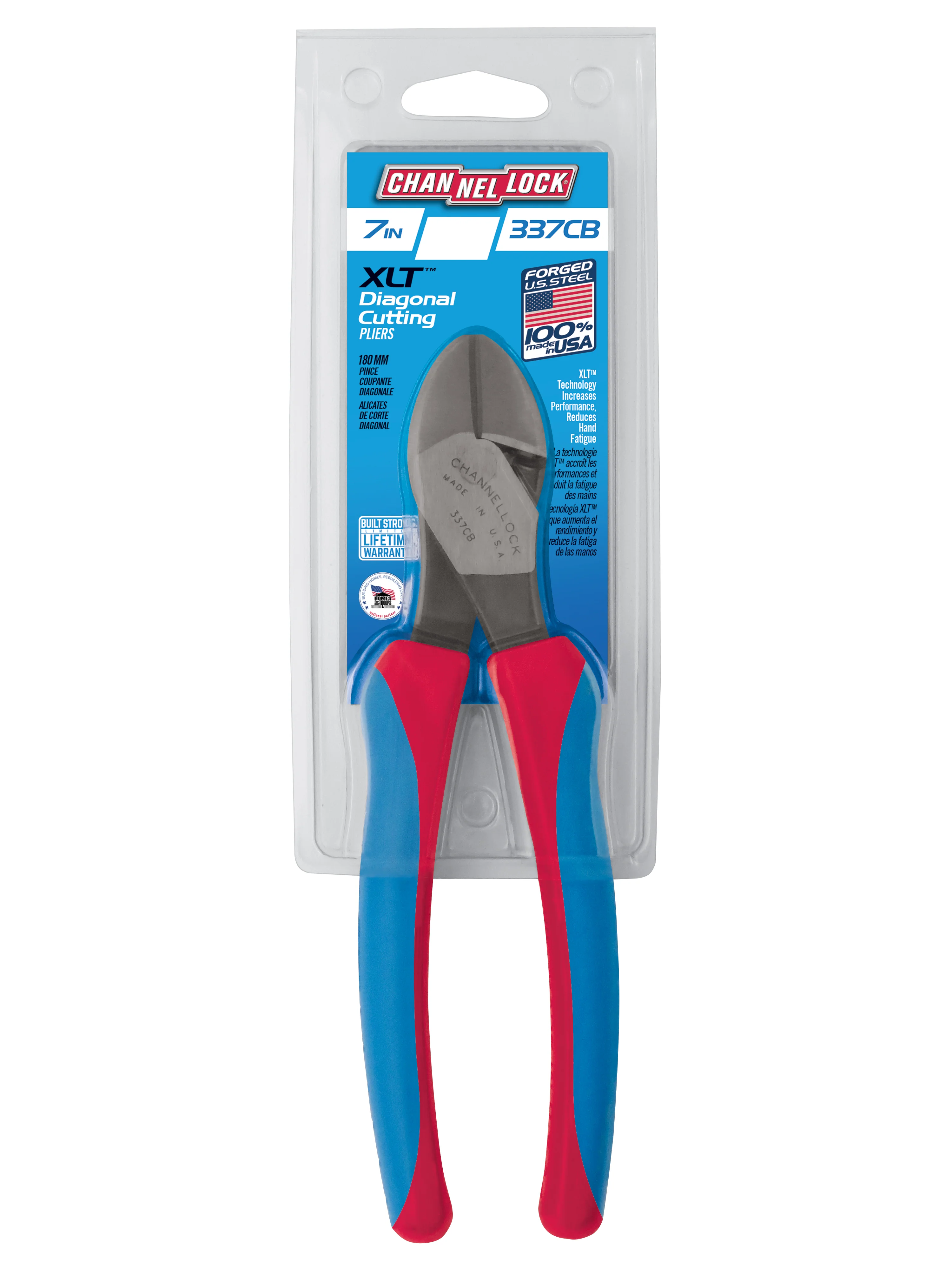 7" Code Blue® XLT™ Diagonal Lap Joint Cutting Pliers (337CB) - Image 3