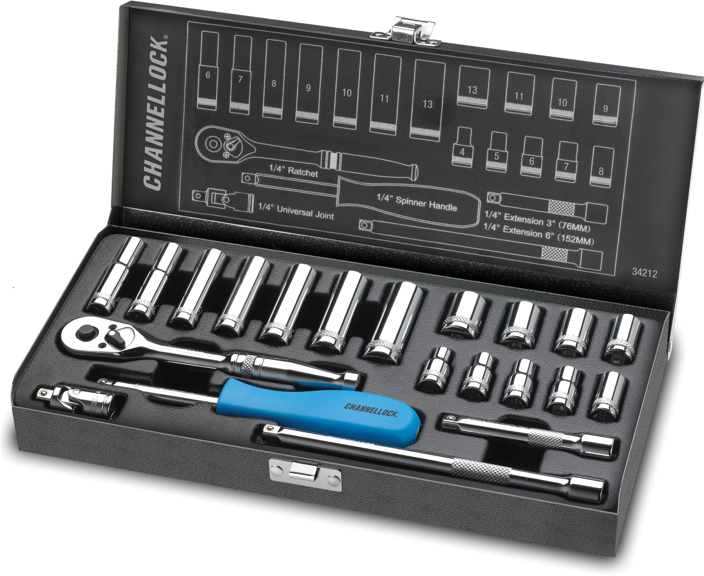 21pc 1/4" Metric Drive Socket Set (34212) - Image 2