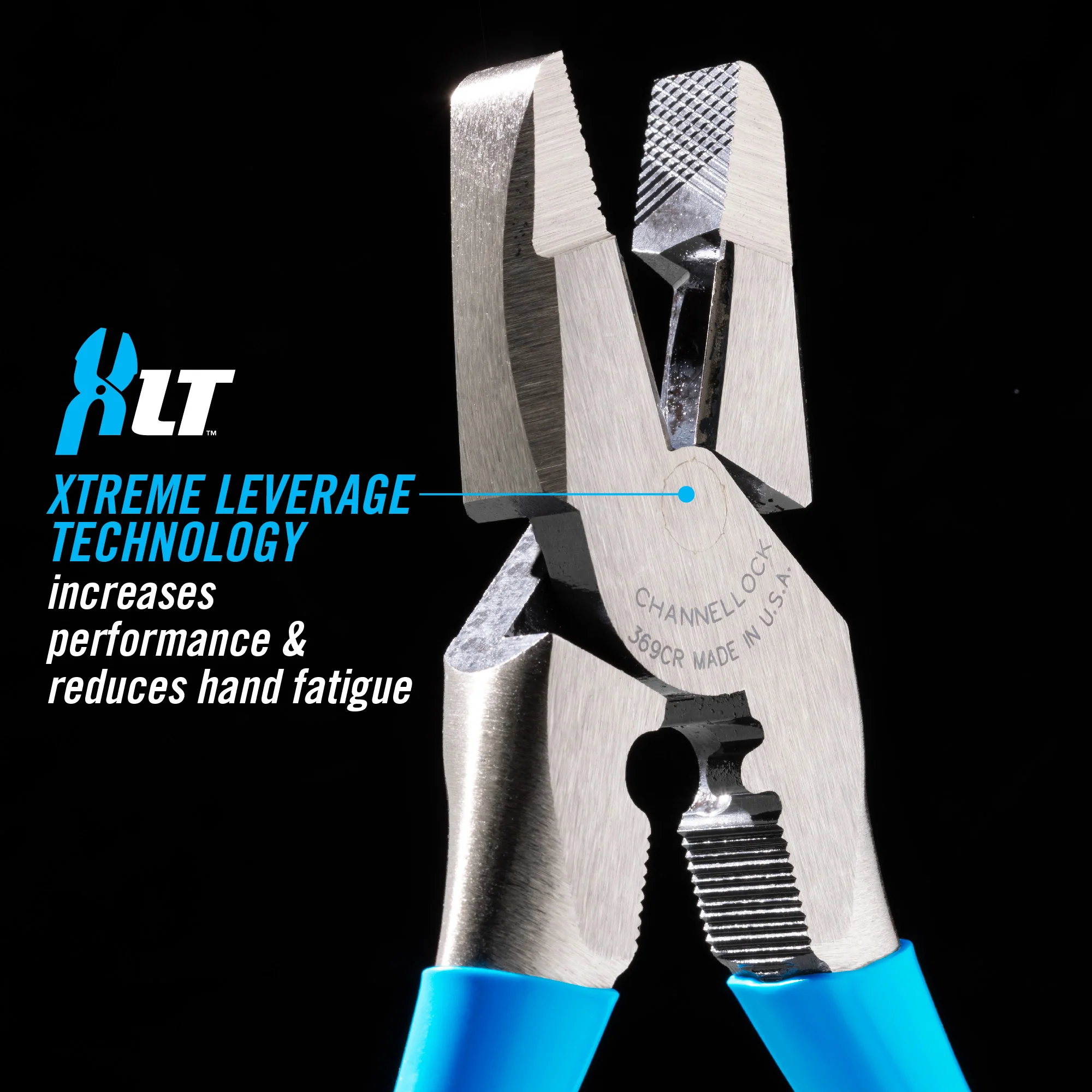 9.5-inch XLT Round Nose Linemen Pliers w/ Crimper (369CR) - Image 3