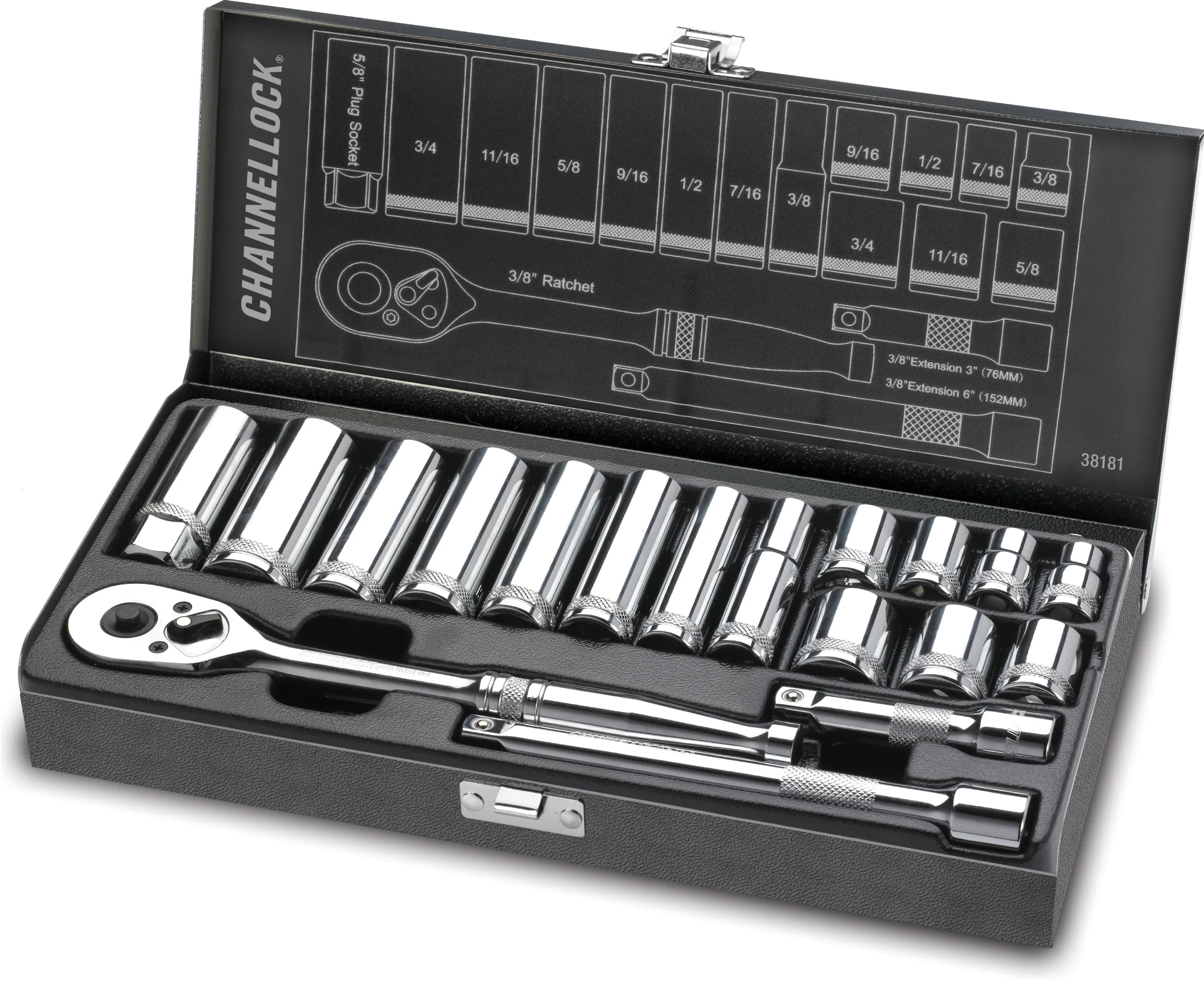 18pc 3/8" SAE Drive Socket Set (38181) - Image 3