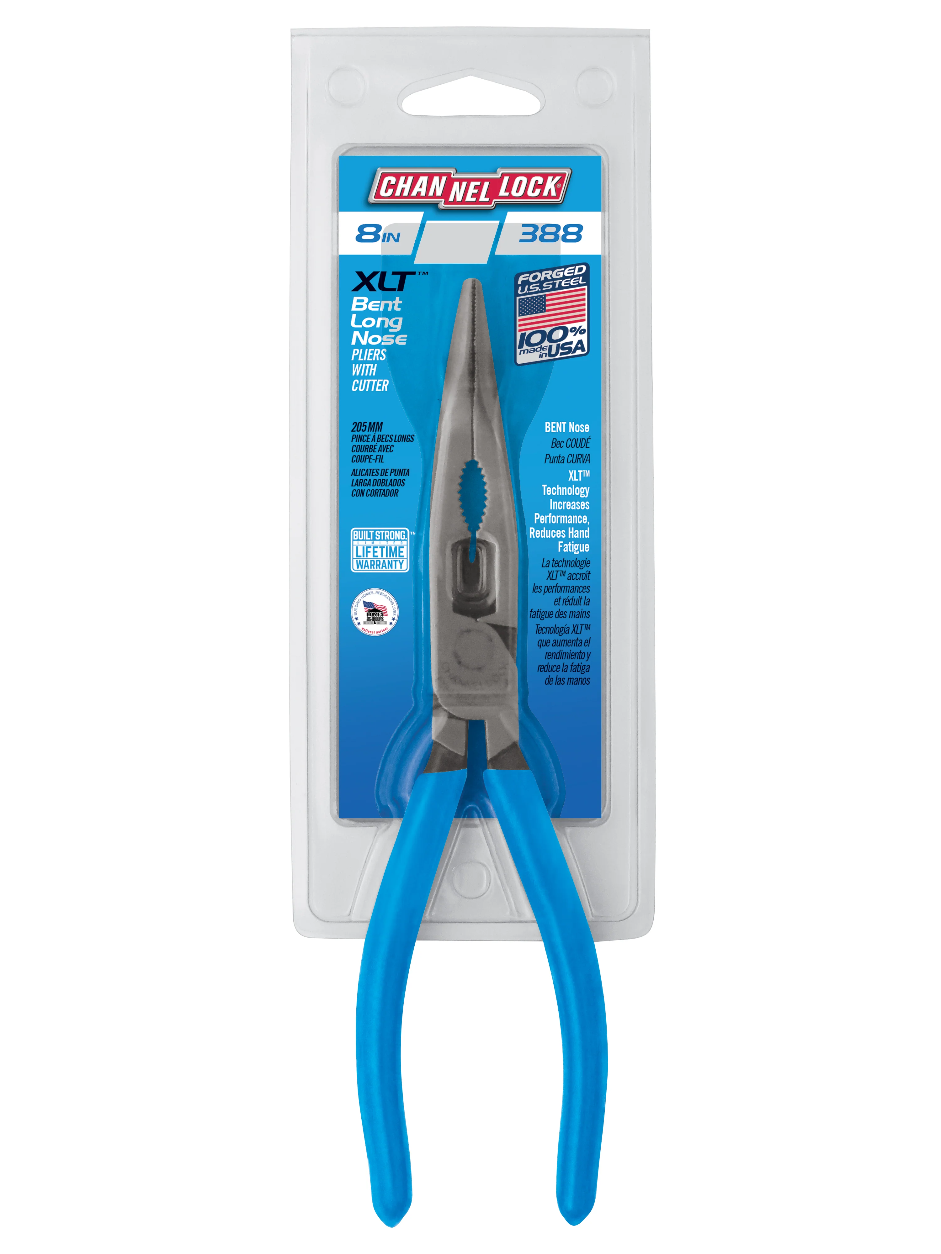8-inch XLT™ Combination Bent Long Nose Pliers with Cutter (388) - Image 3
