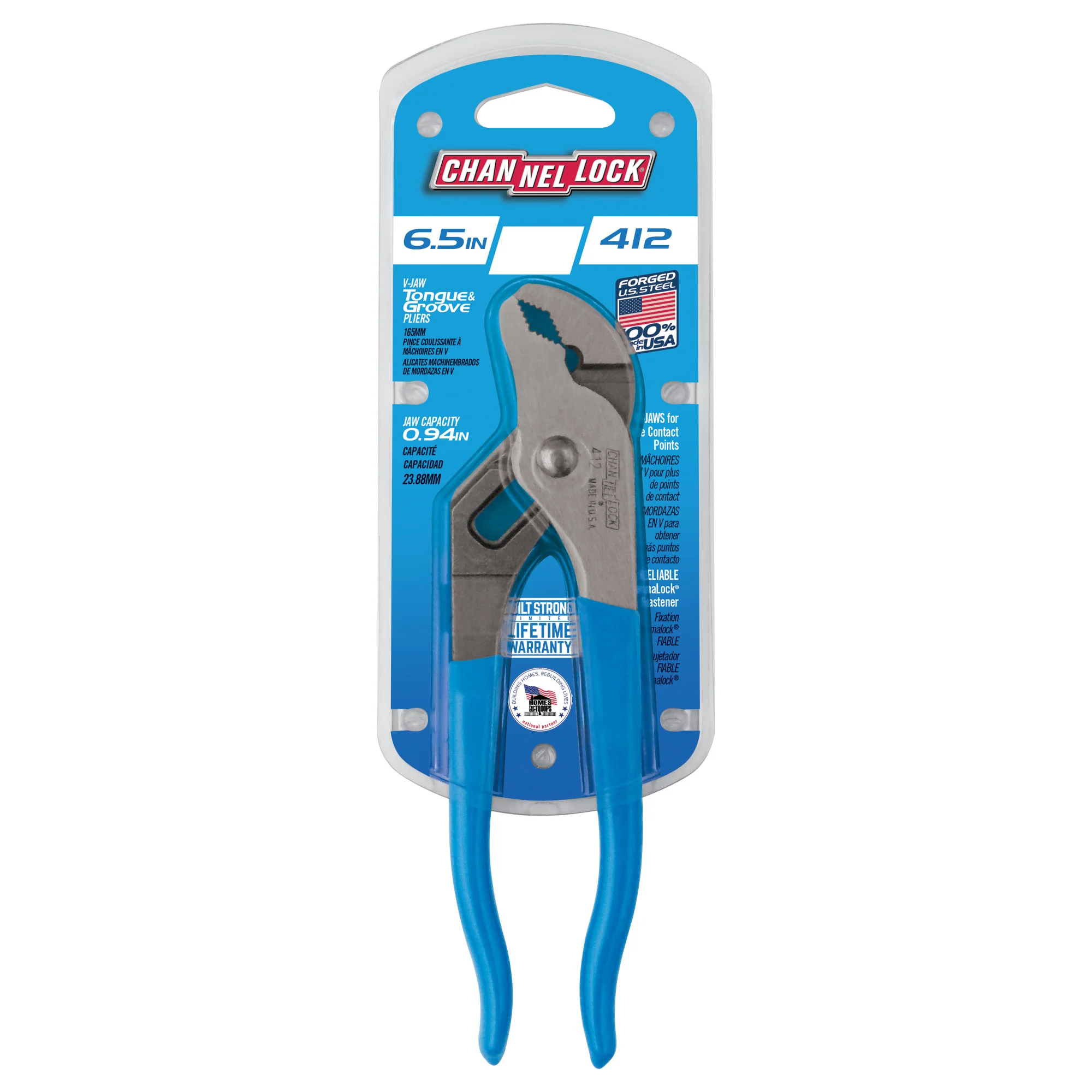 6.5-inch V-Jaw Tongue & Groove Pliers (412) - Image 4