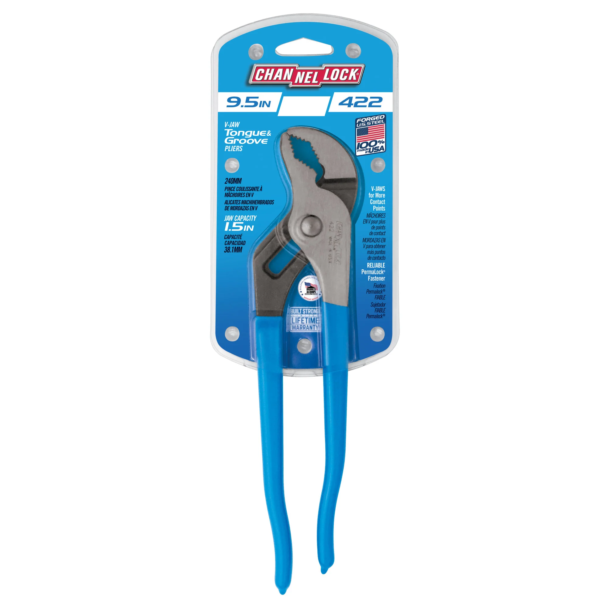 9.5-inch V-Jaw Tongue & Groove Pliers (422) - Image 7