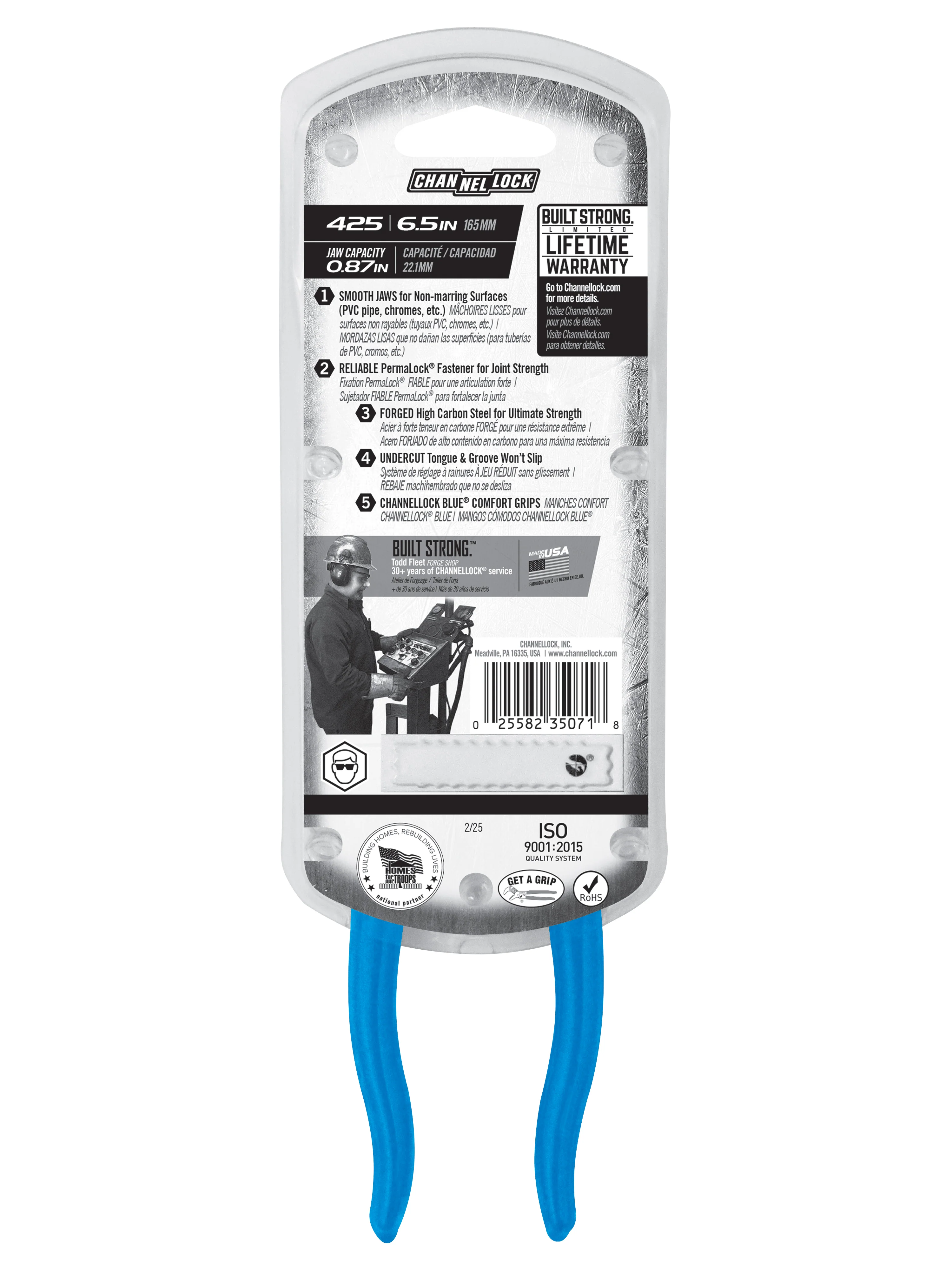 6.5-inch Smooth Jaw Tongue & Groove Pliers (425) - Image 10