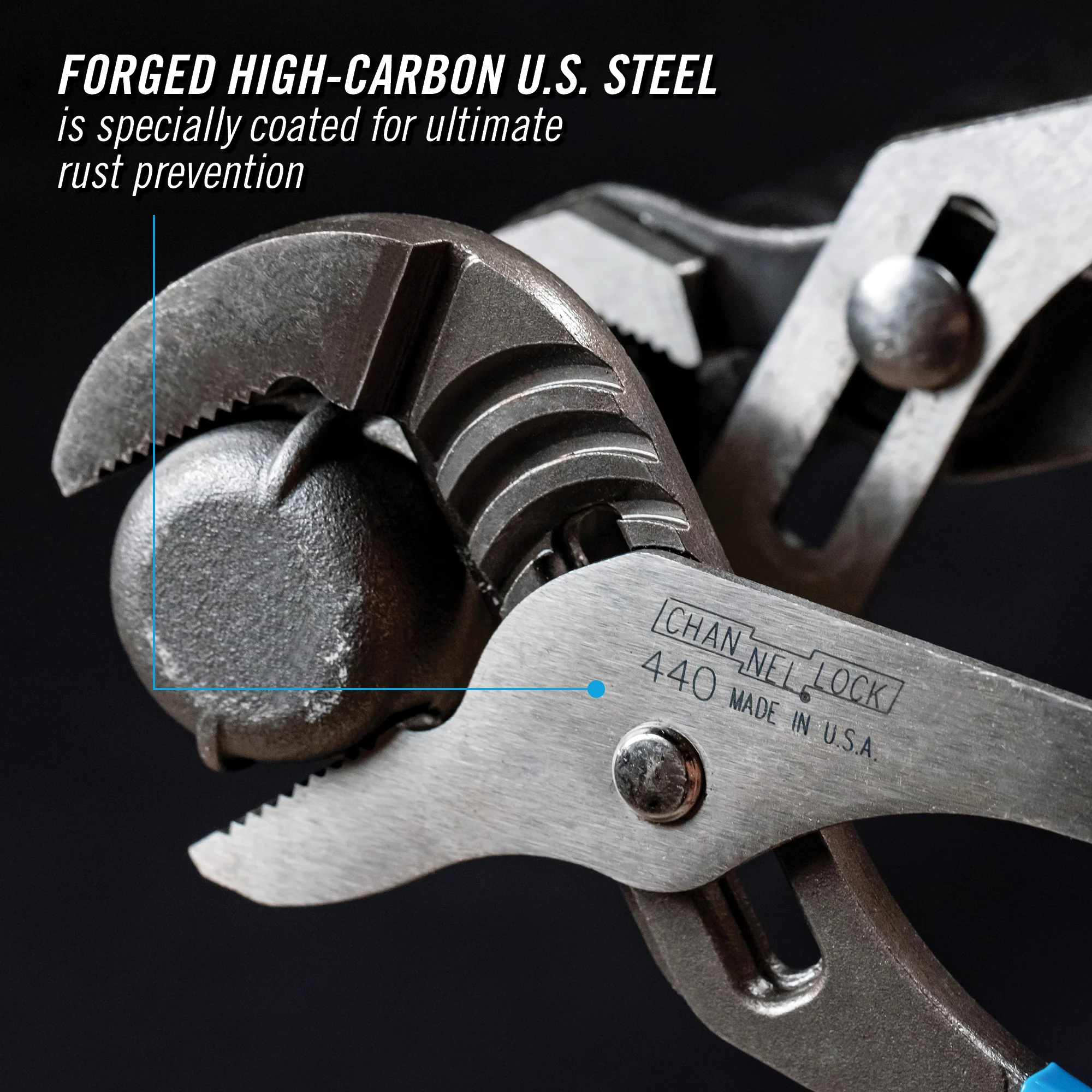 12-inch Straight Jaw Tongue & Groove Pliers (440) - Image 4