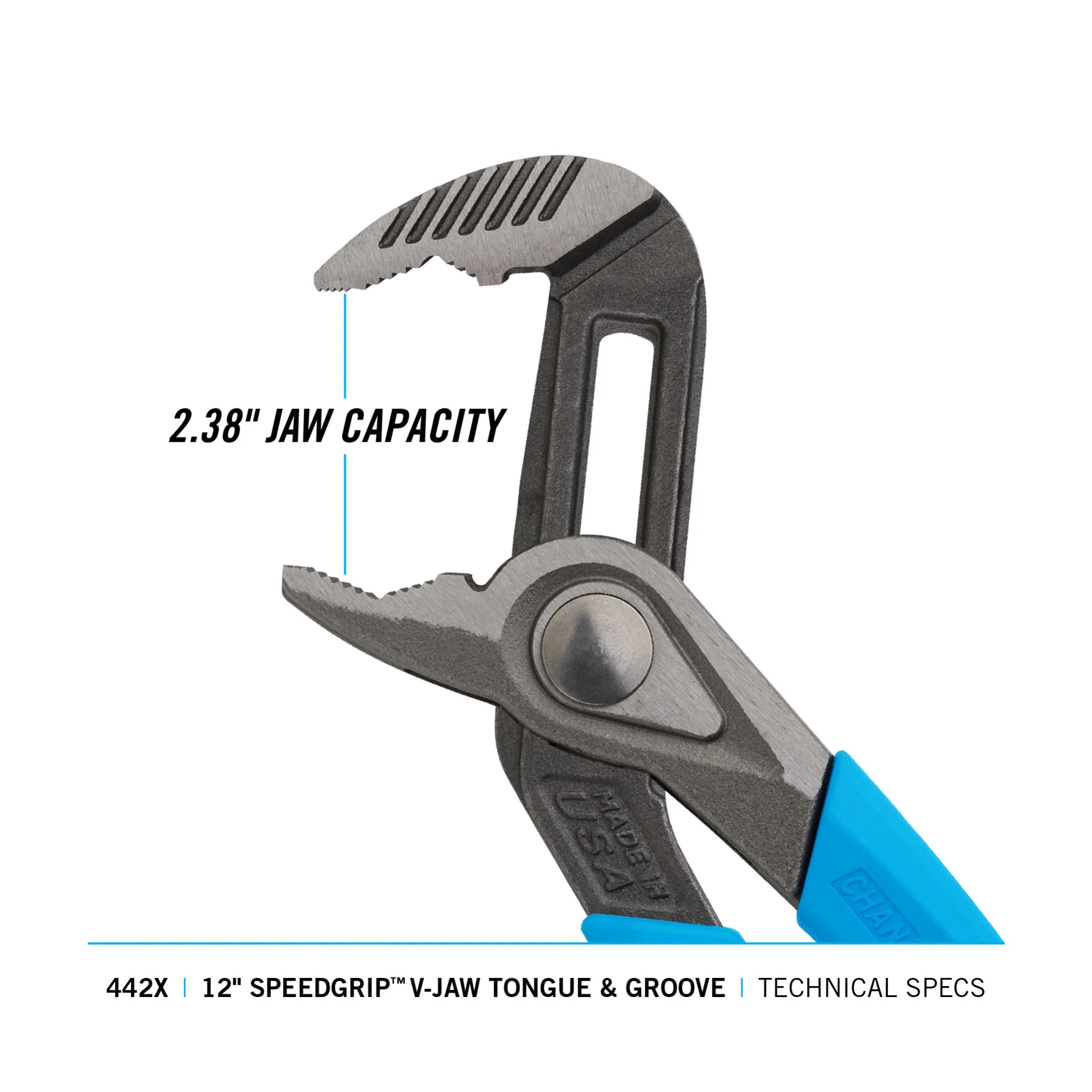 12-inch SPEEDGRIP V-Jaw Tongue & Groove Pliers (442X) - Image 6