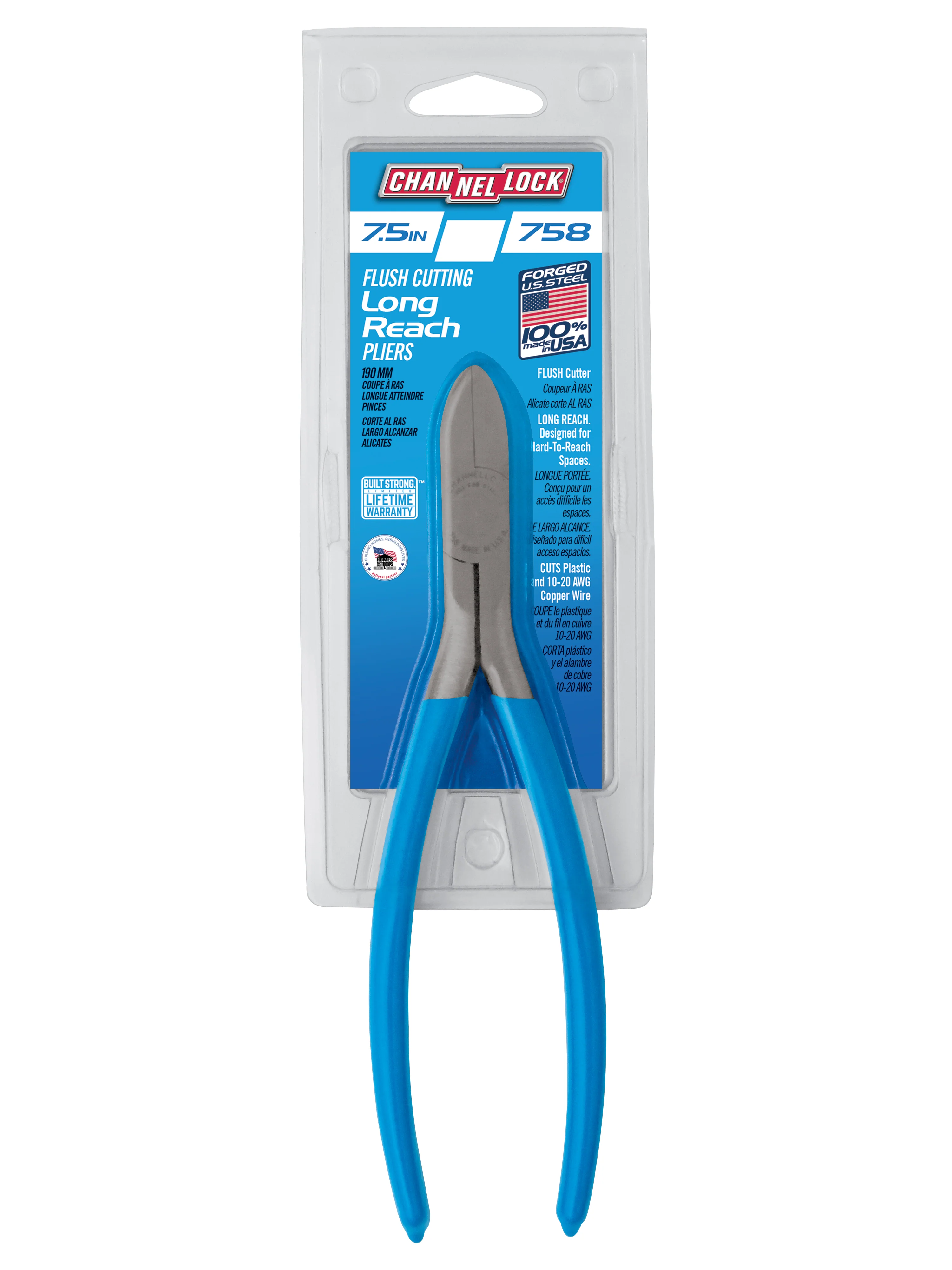 7.5-inch Flush Cutting Long Reach Pliers (758) - Image 4
