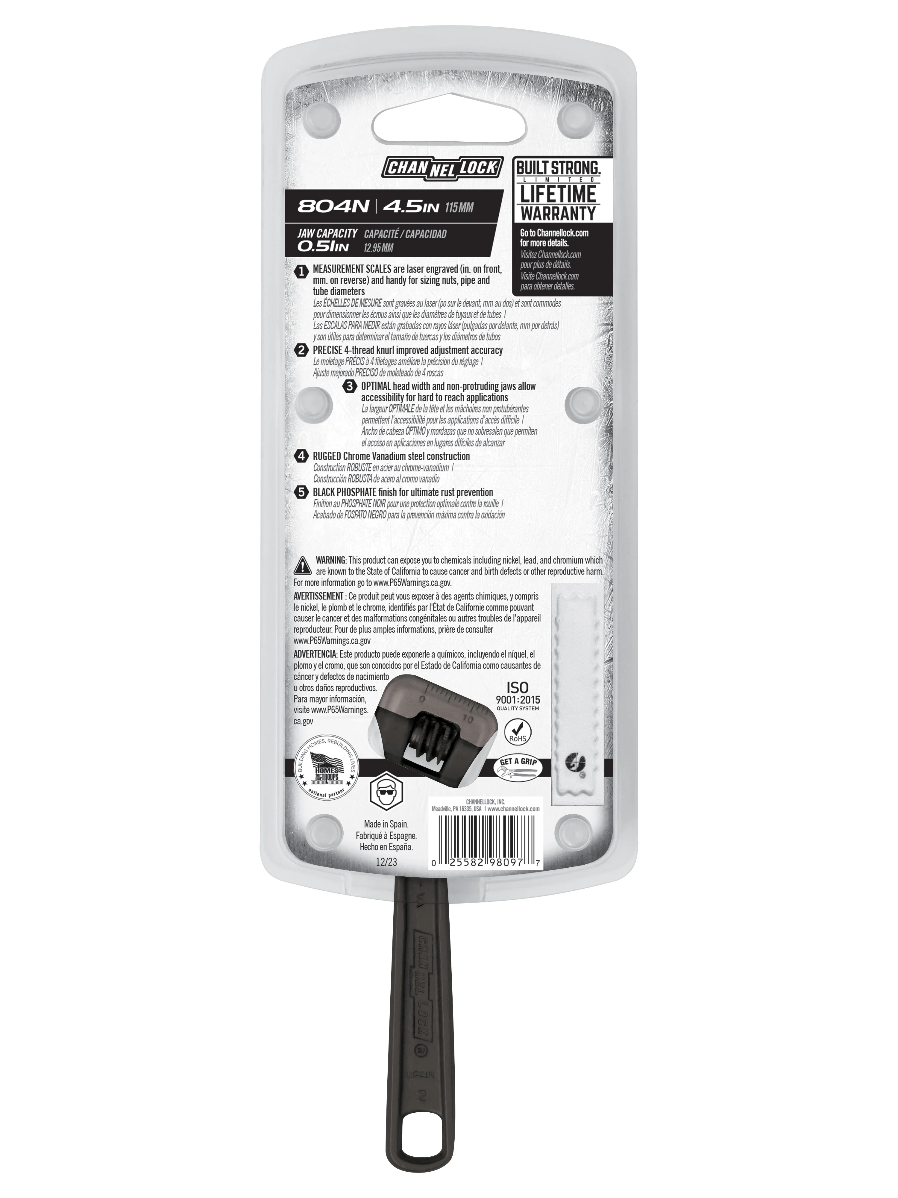 4-inch Adjustable Wrench (804N) - Image 5