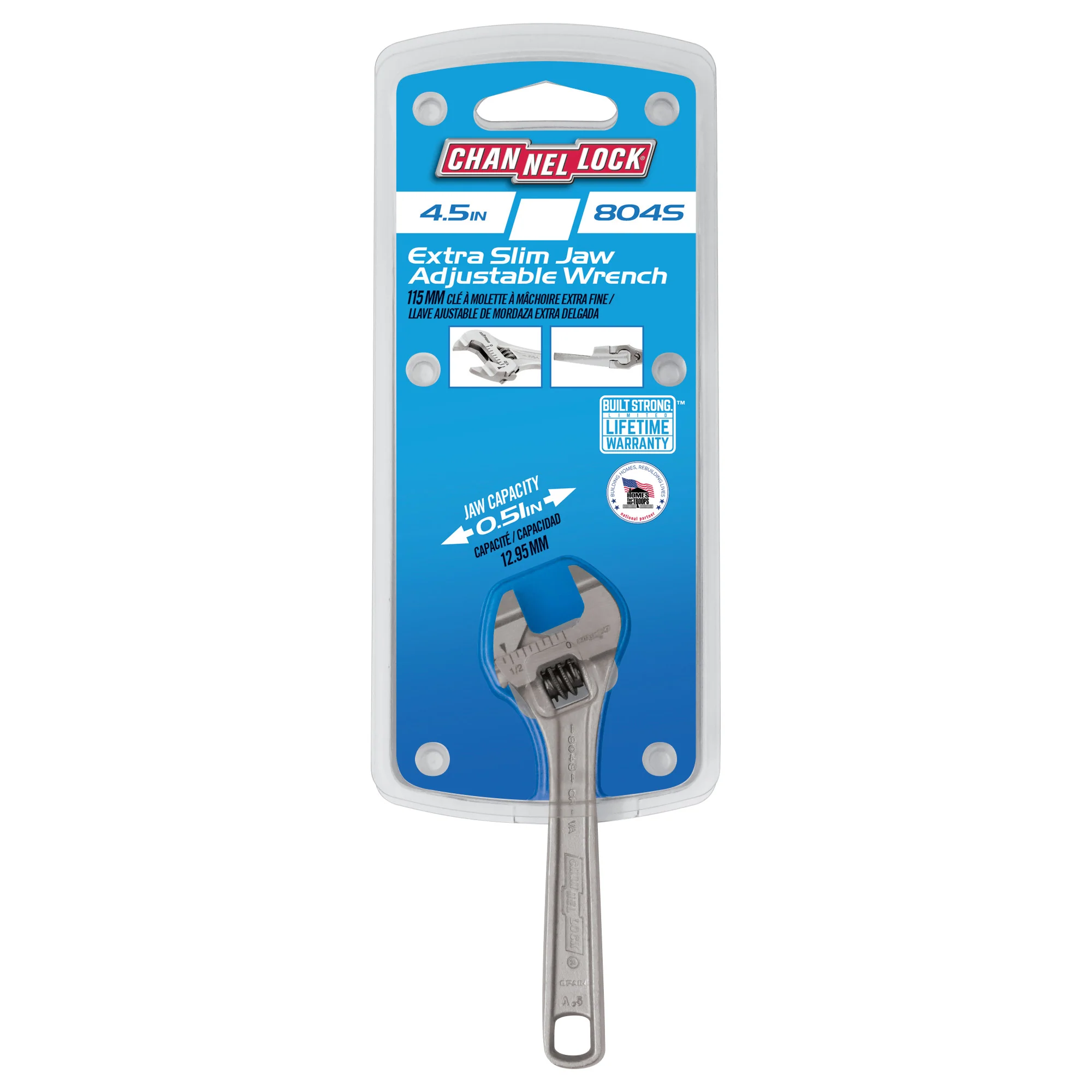 4-inch Extra Slim Jaw Adjustable Wrench (804S) - Image 3