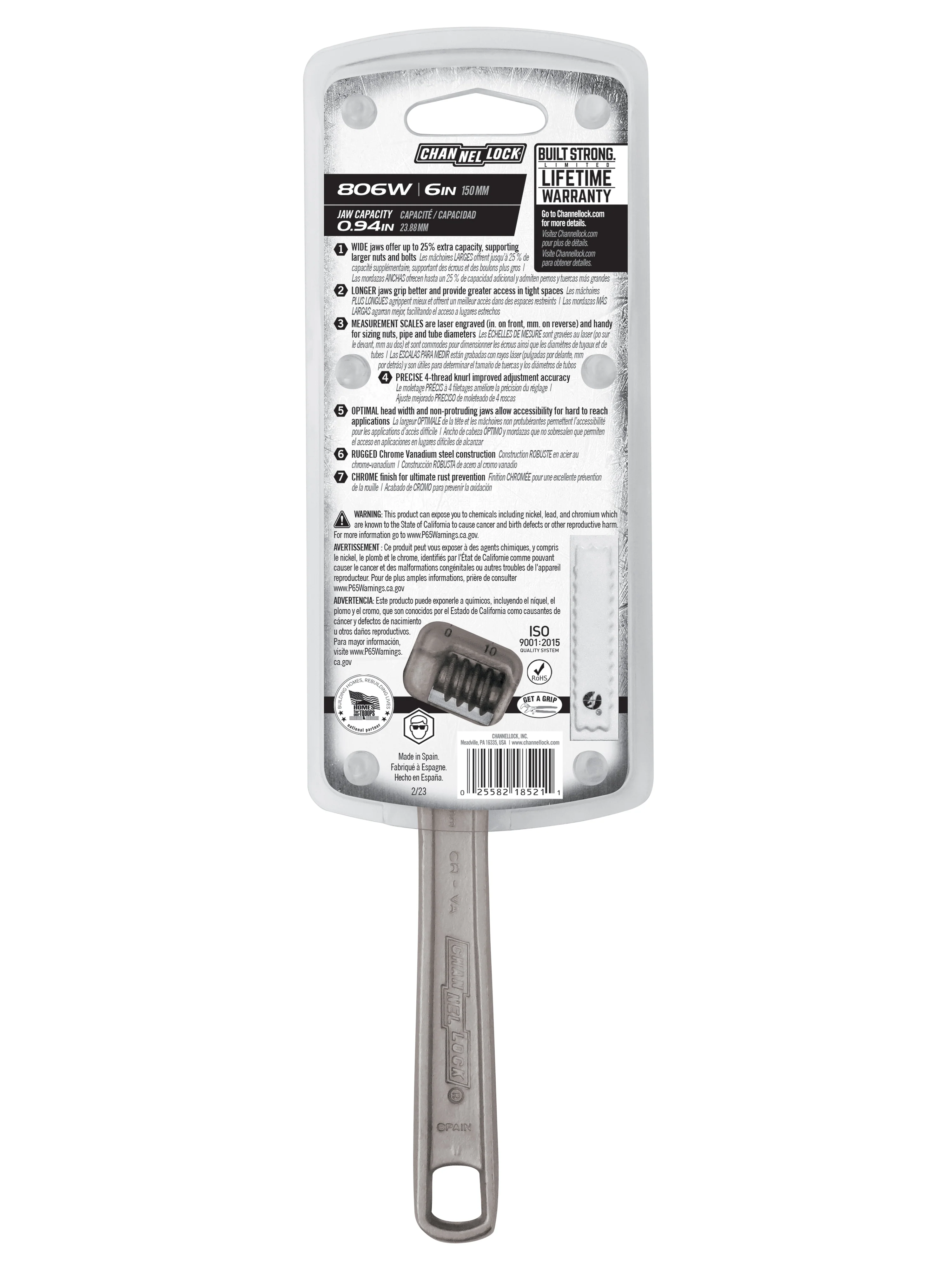 6-inch Adjustable Wrench (806W) - Image 5