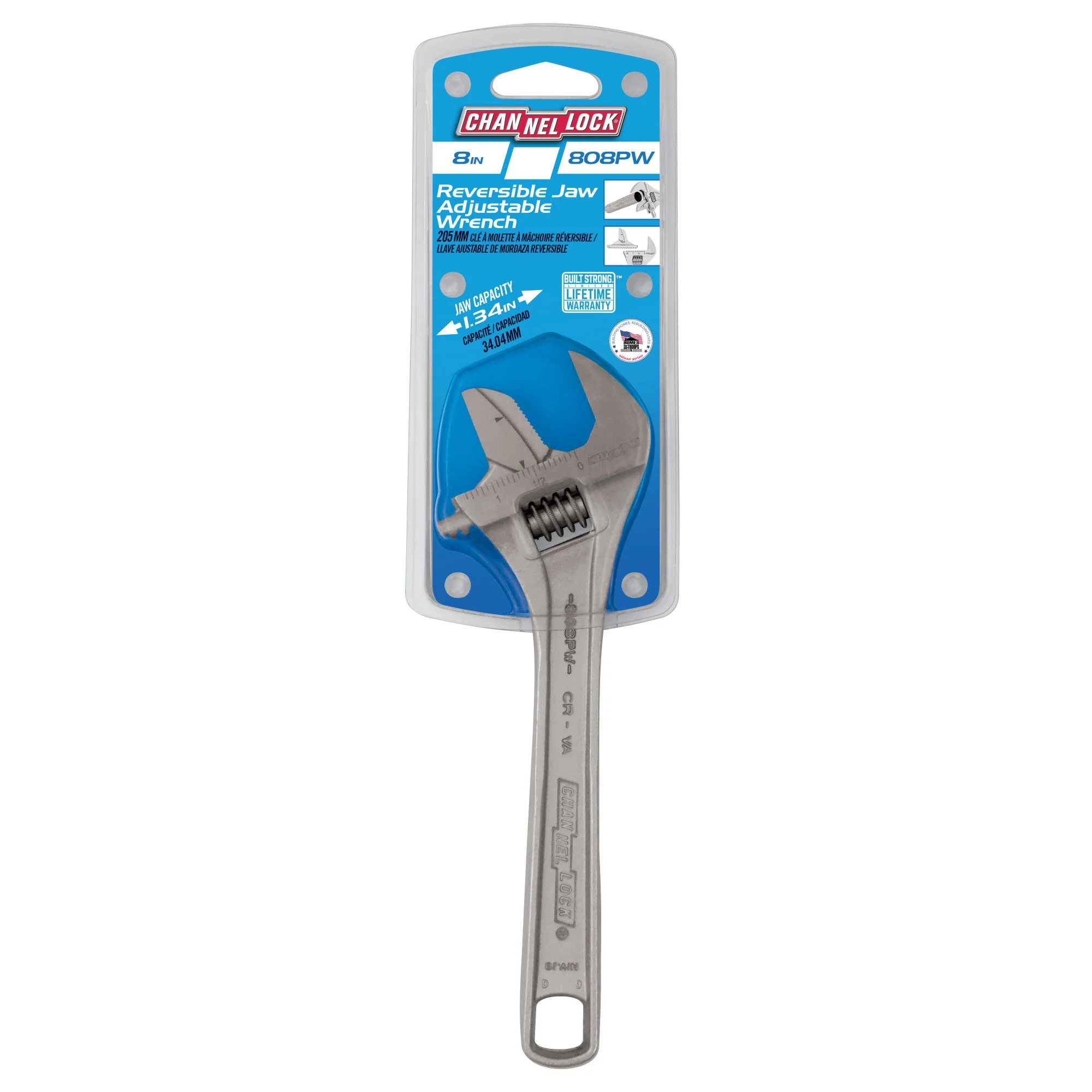 8-inch Reversible Jaw Adjustable Wrench (808PW) - Image 6