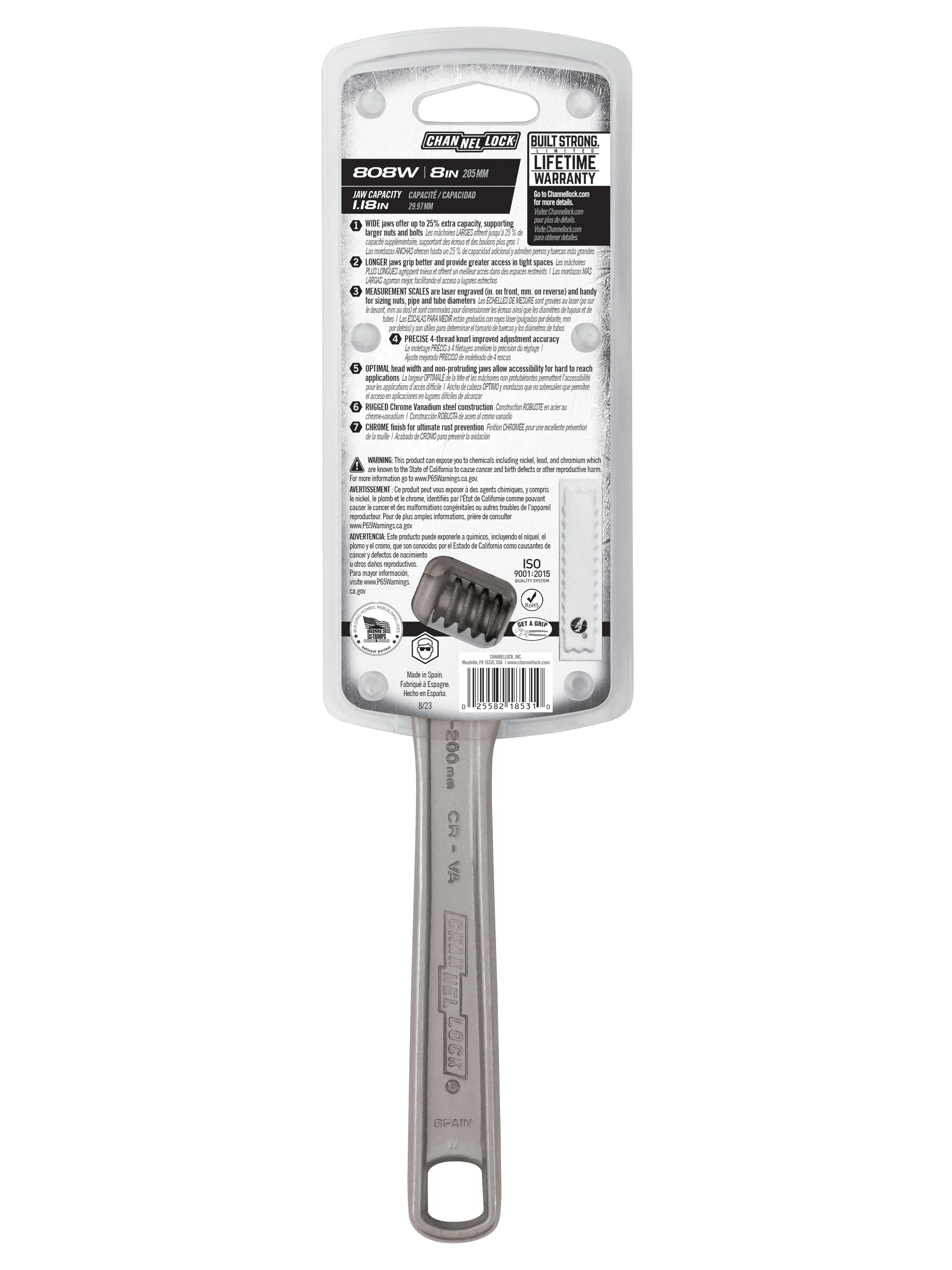 8-inch Adjustable Wrench (808W) - Image 4