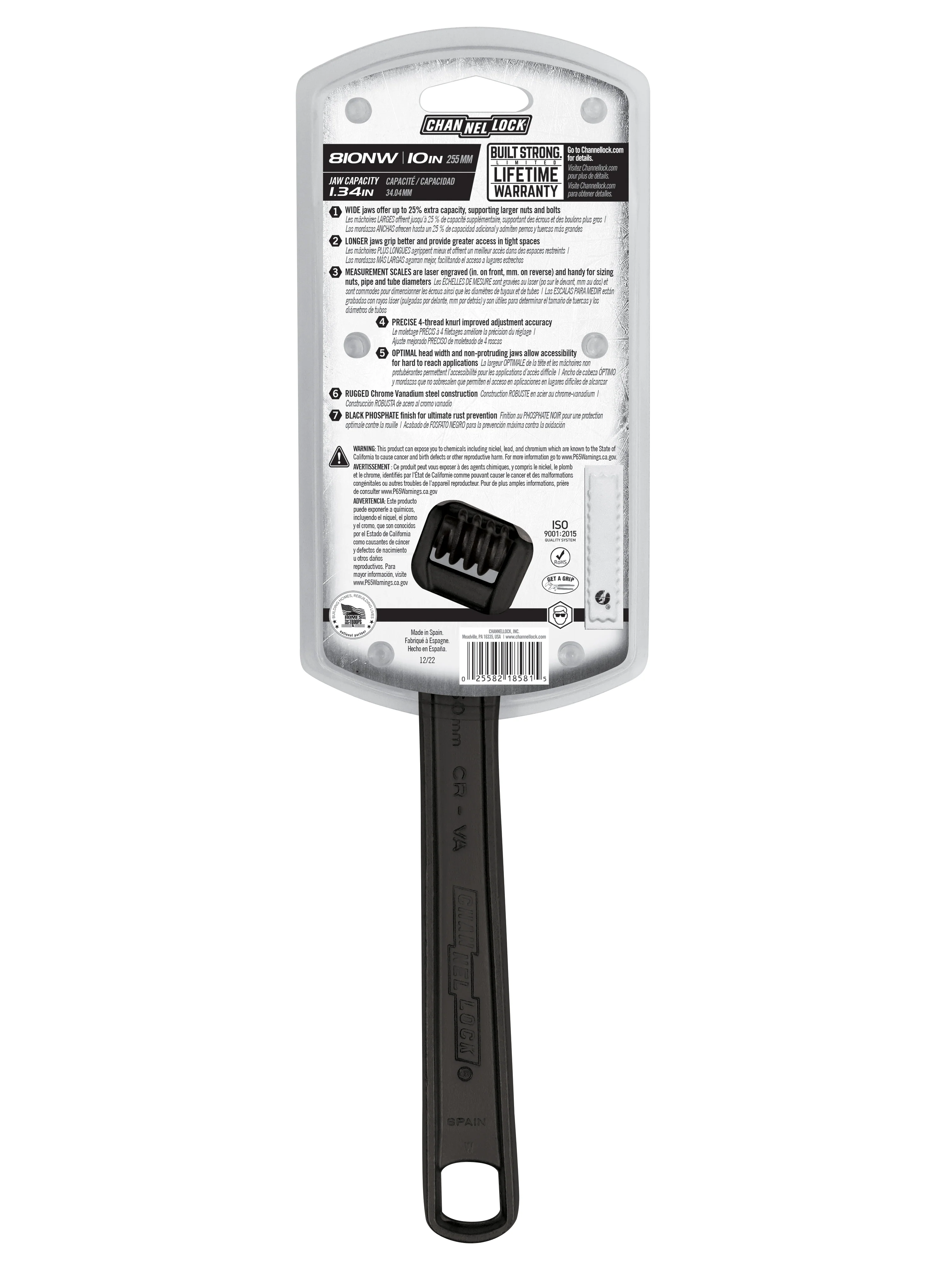 10-inch Adjustable Wrench (810NW) - Image 6