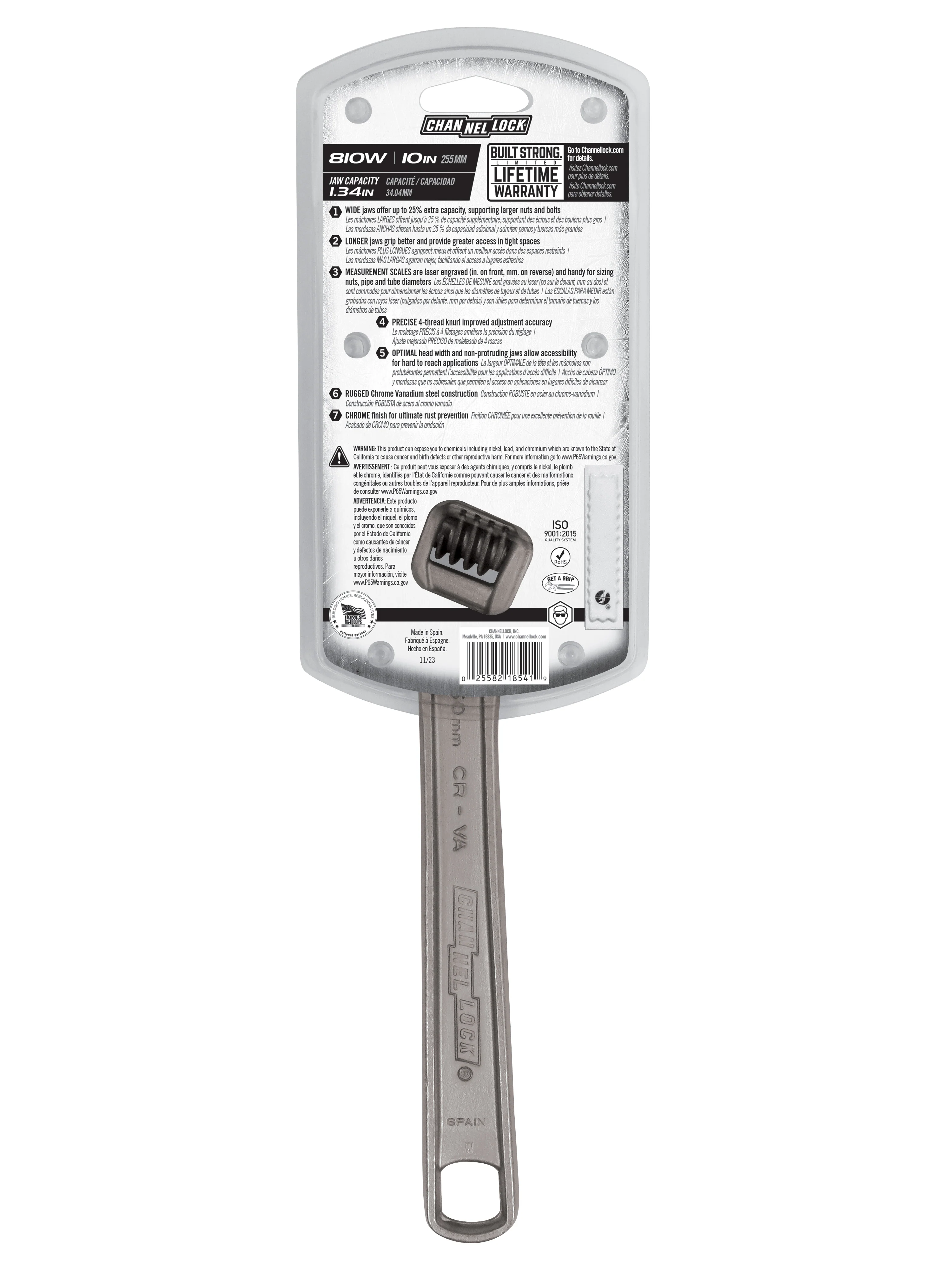 10-inch Adjustable Wrench (810W) - Image 6