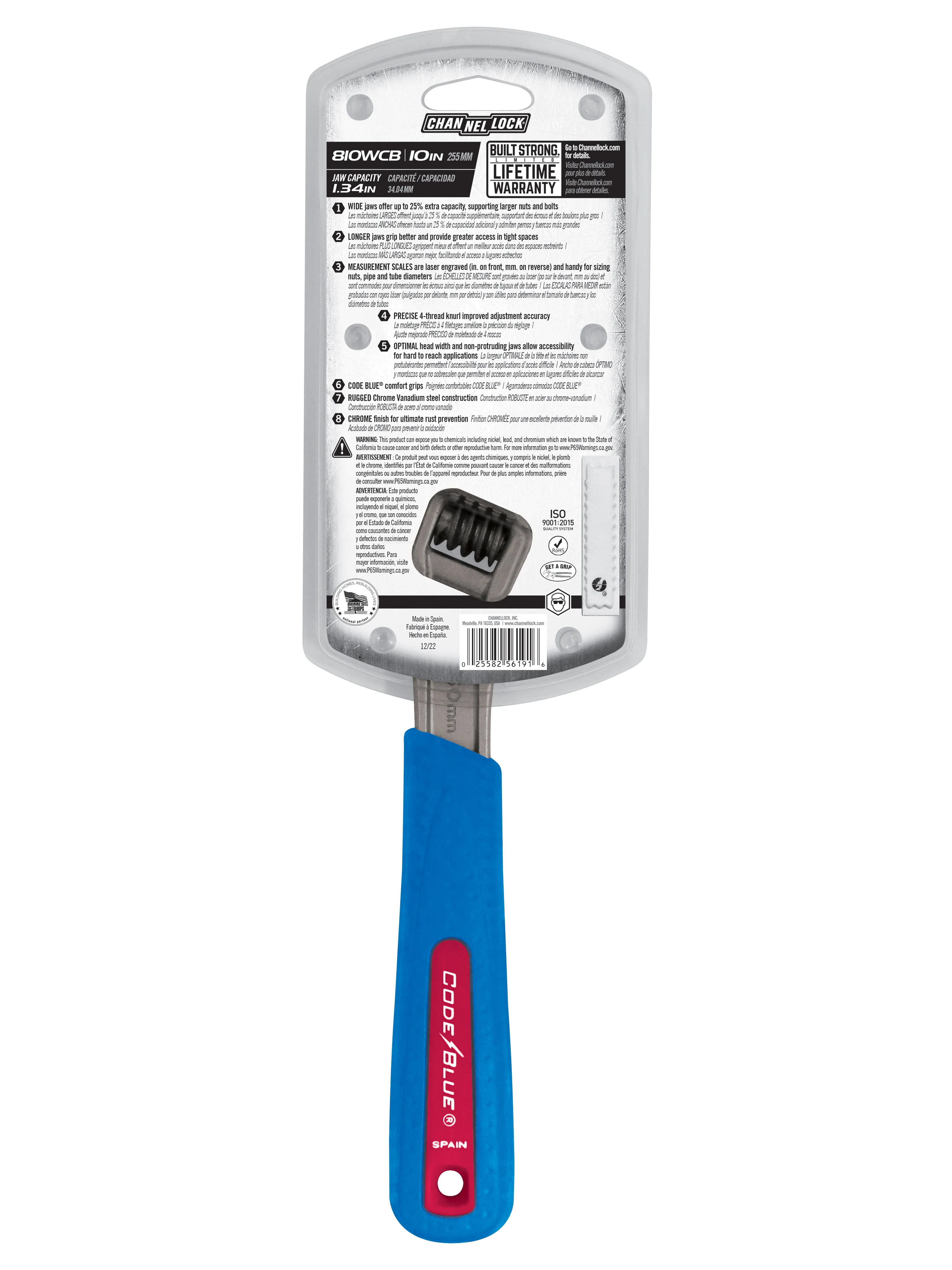 10-inch CODE BLUE® Adjustable Wrench (810WCB) - Image 4