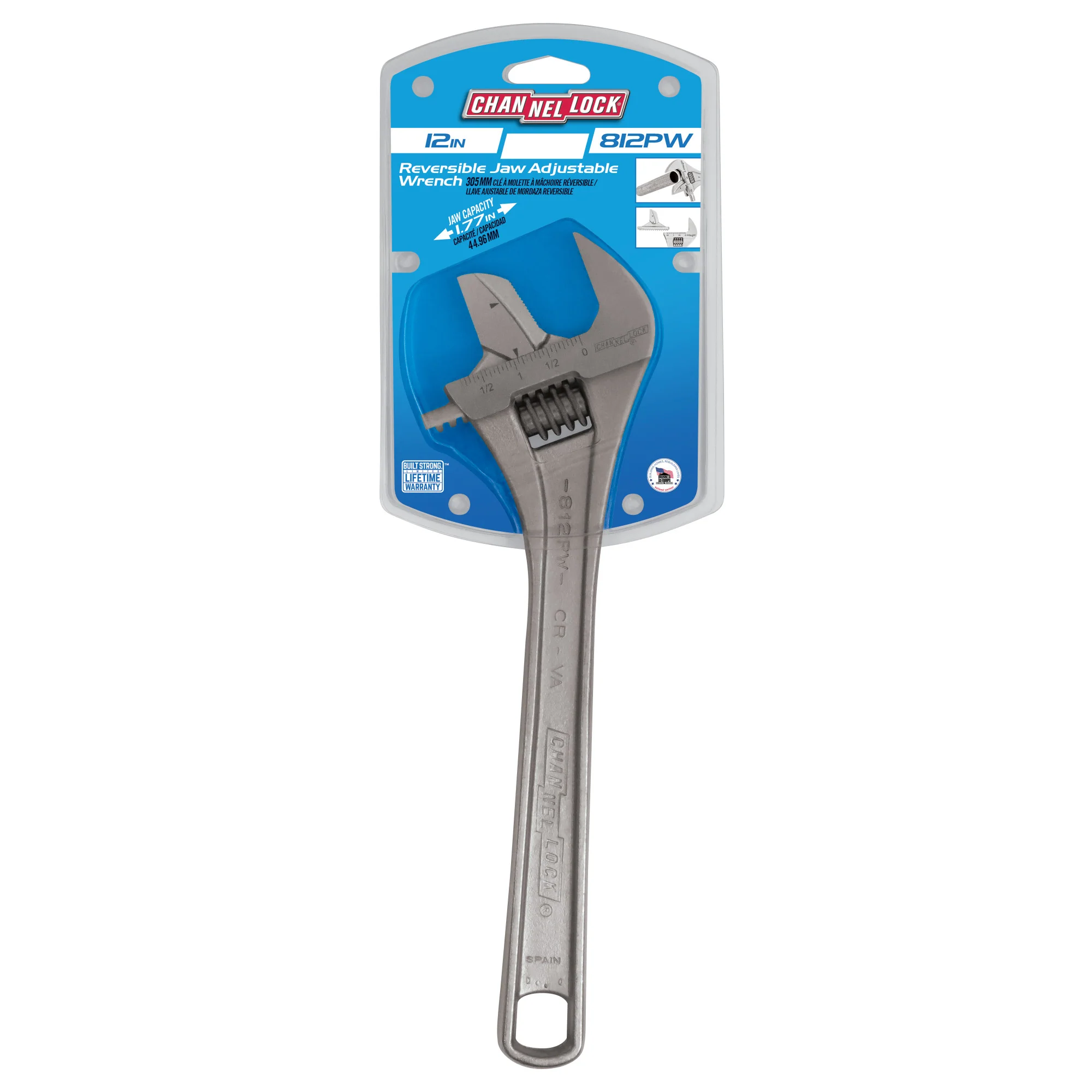 12-inch Reversible Jaw Adjustable Wrench (812PW) - Image 3