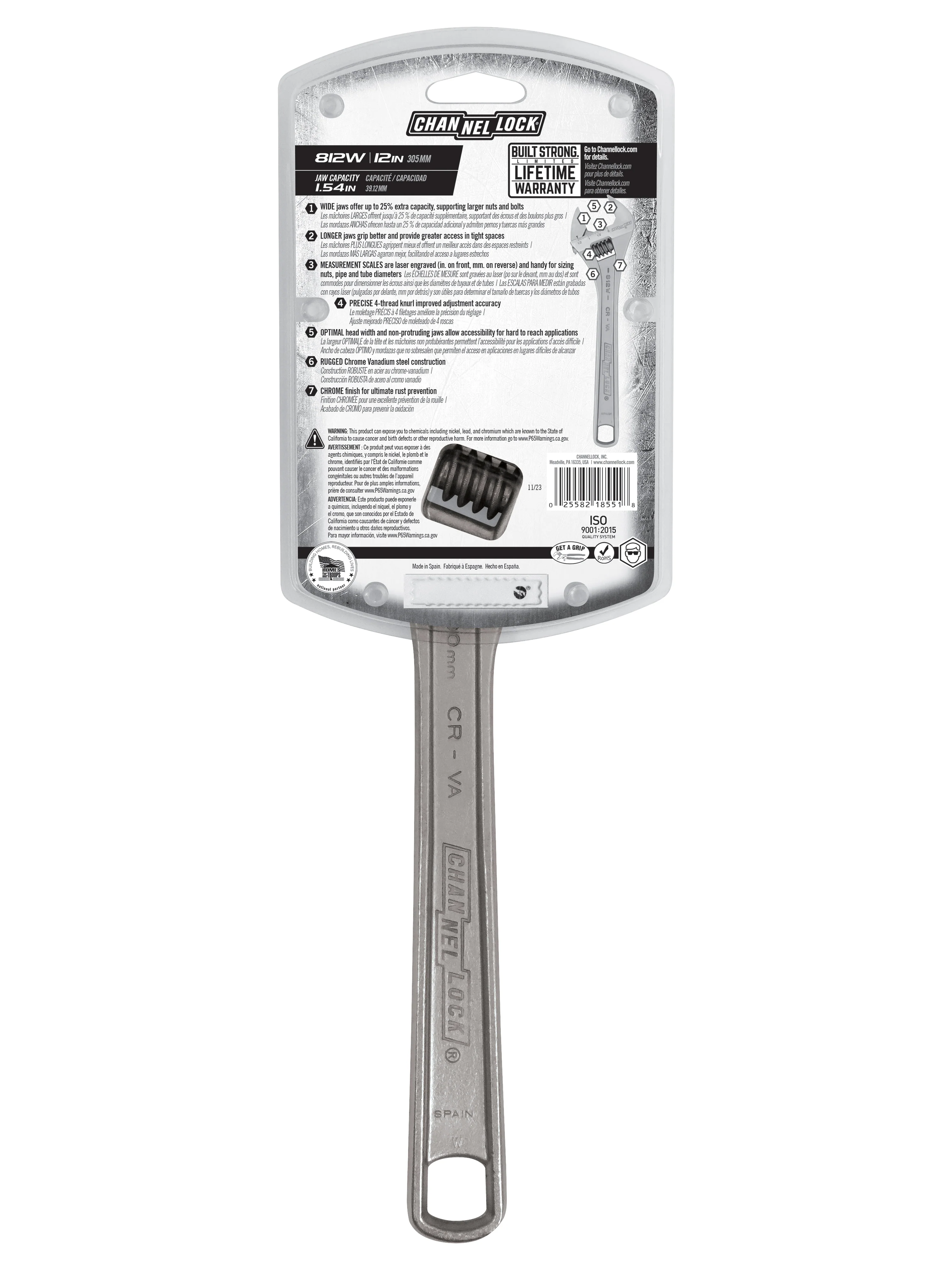 12-inch Adjustable Wrench (812W) - Image 4