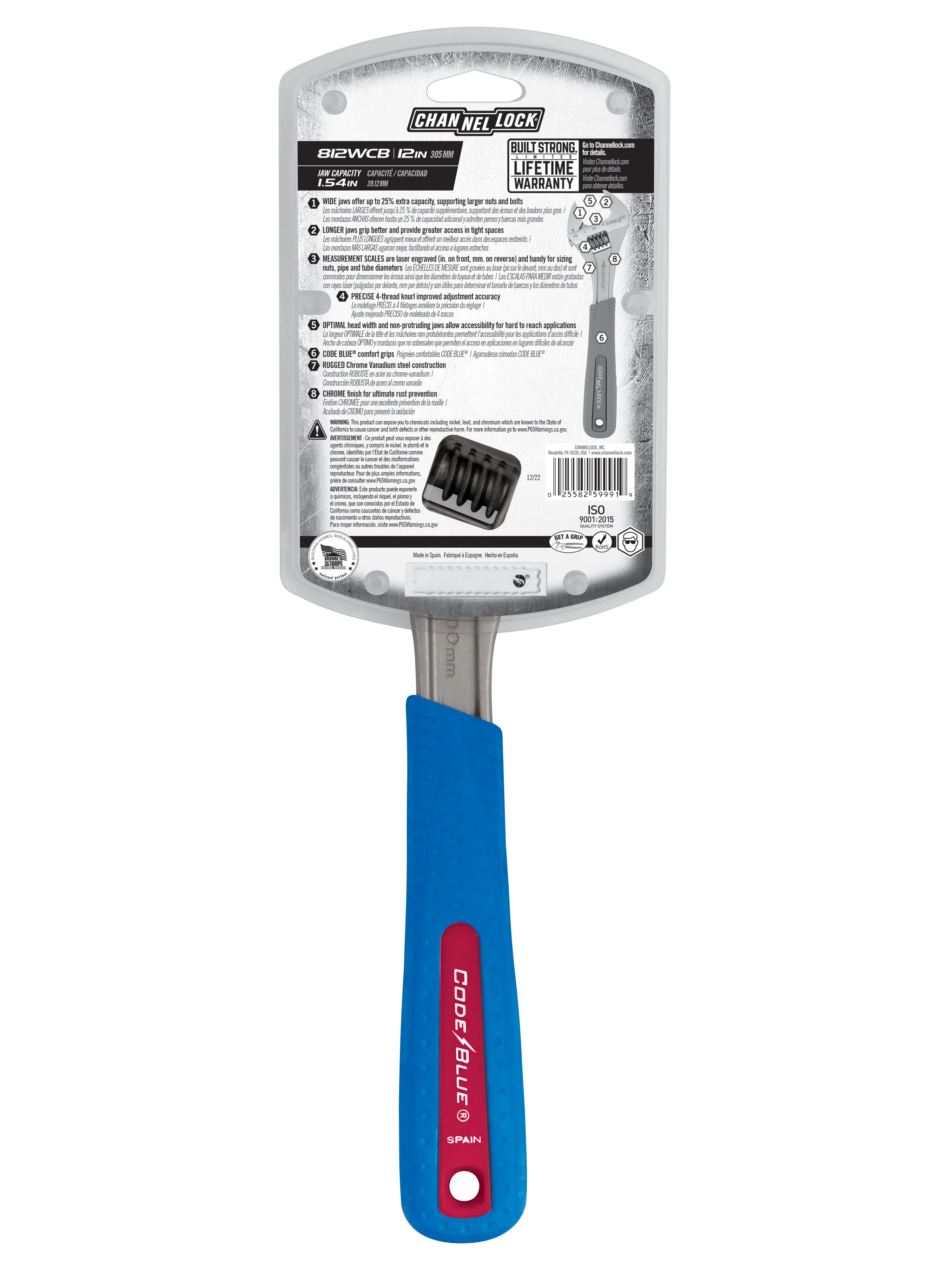 12-inch CODE BLUE® Adjustable Wrench (812WCB) - Image 5