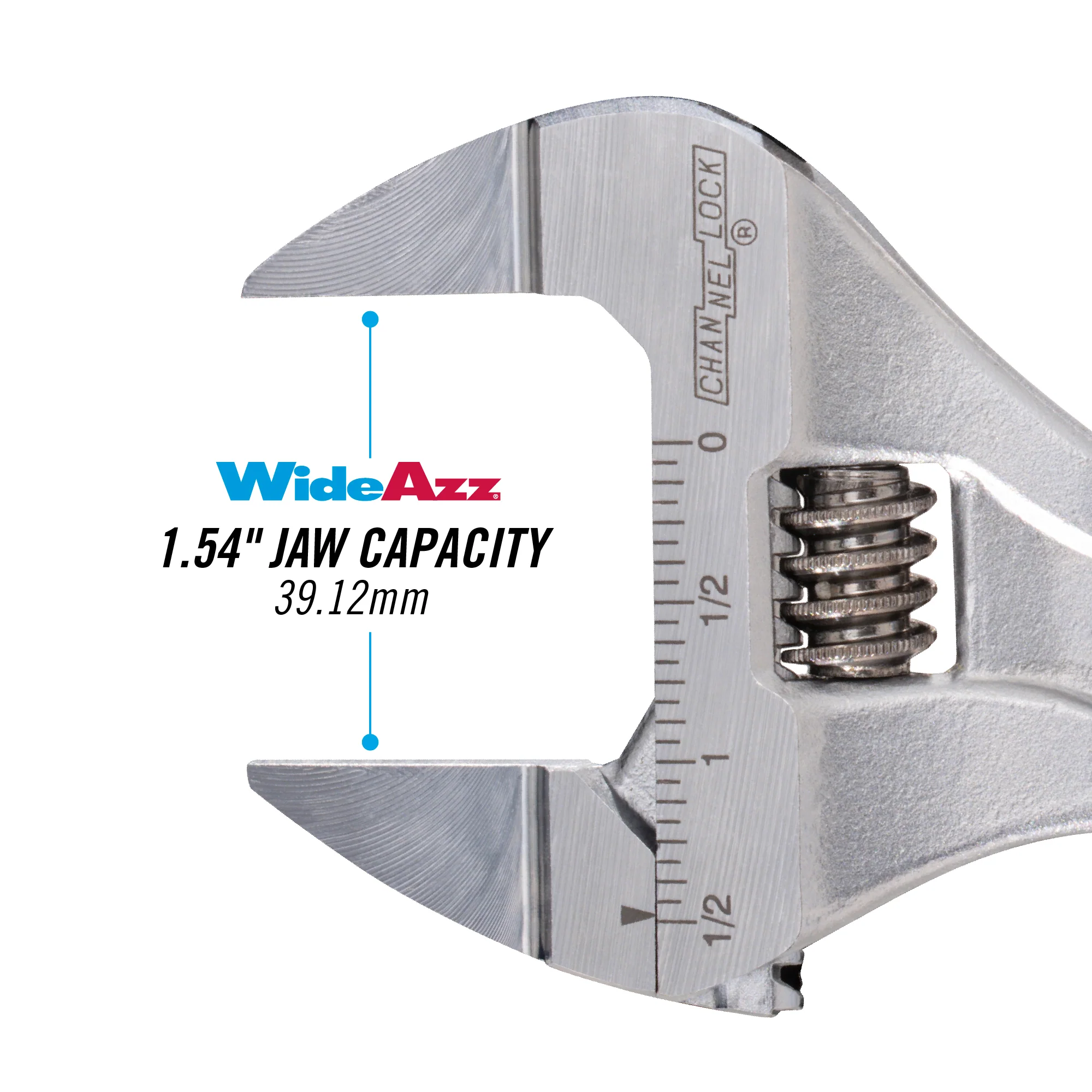 8-inch CODE BLUE® WideAzz® Slim Jaw Adjustable Wrench (8SWCB) - Image 6