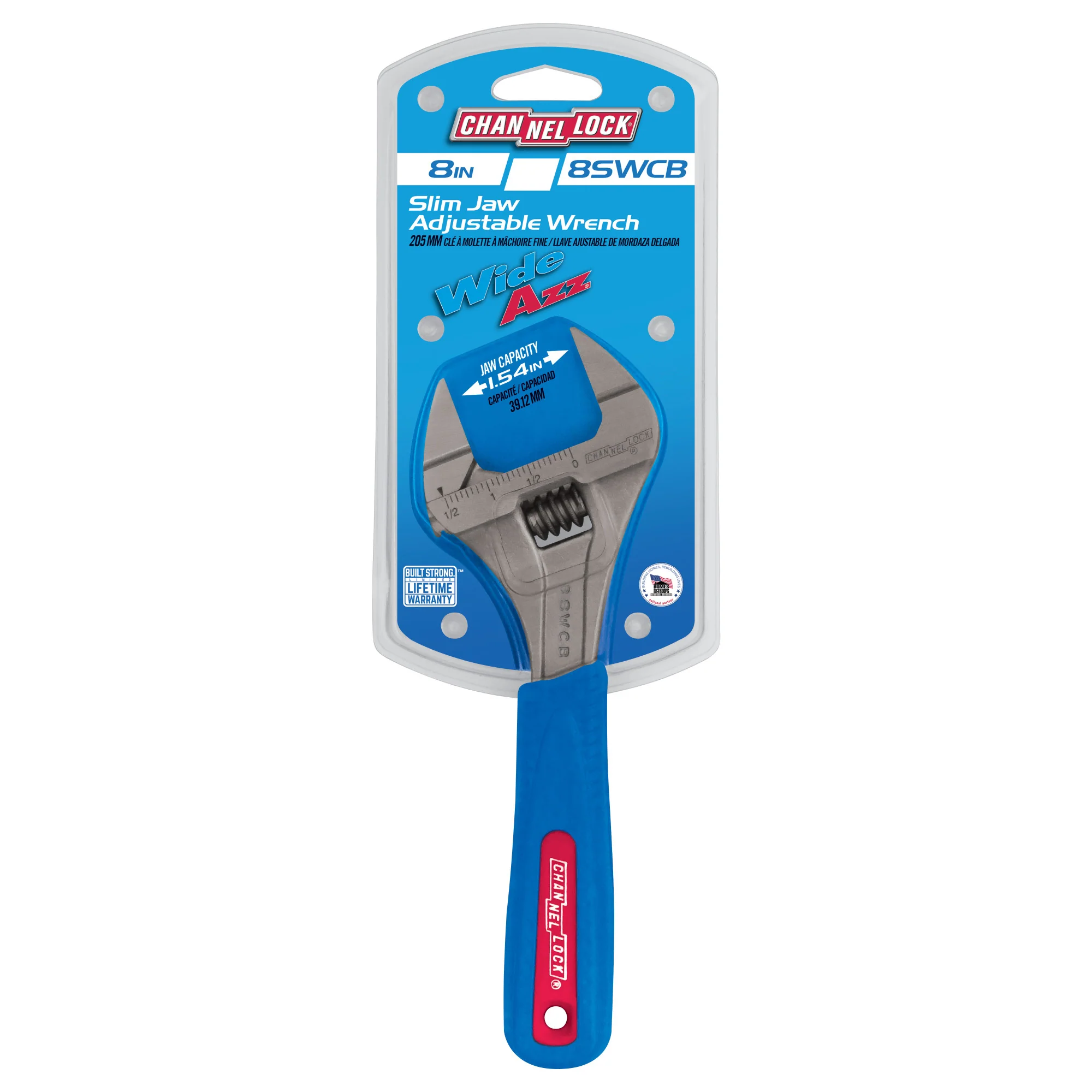 8-inch CODE BLUE® WideAzz® Slim Jaw Adjustable Wrench (8SWCB) - Image 8
