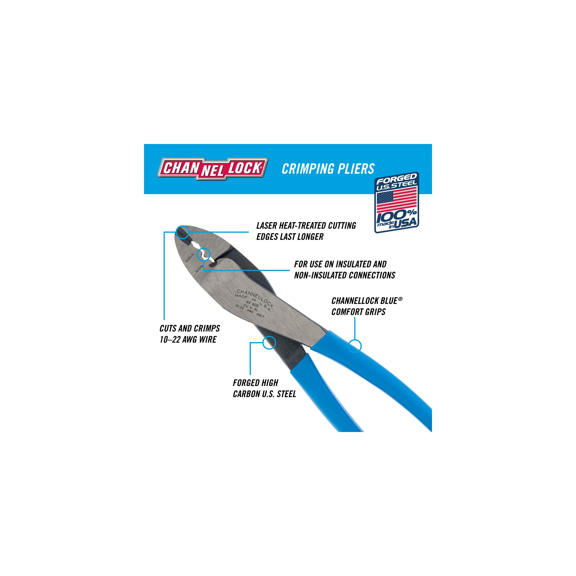 9.5-inch Crimping Pliers (909) - Image 2