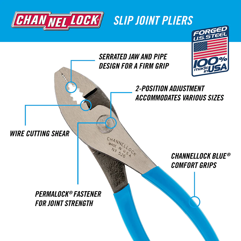 6-inch Slip Joint Pliers (526) - Image 2