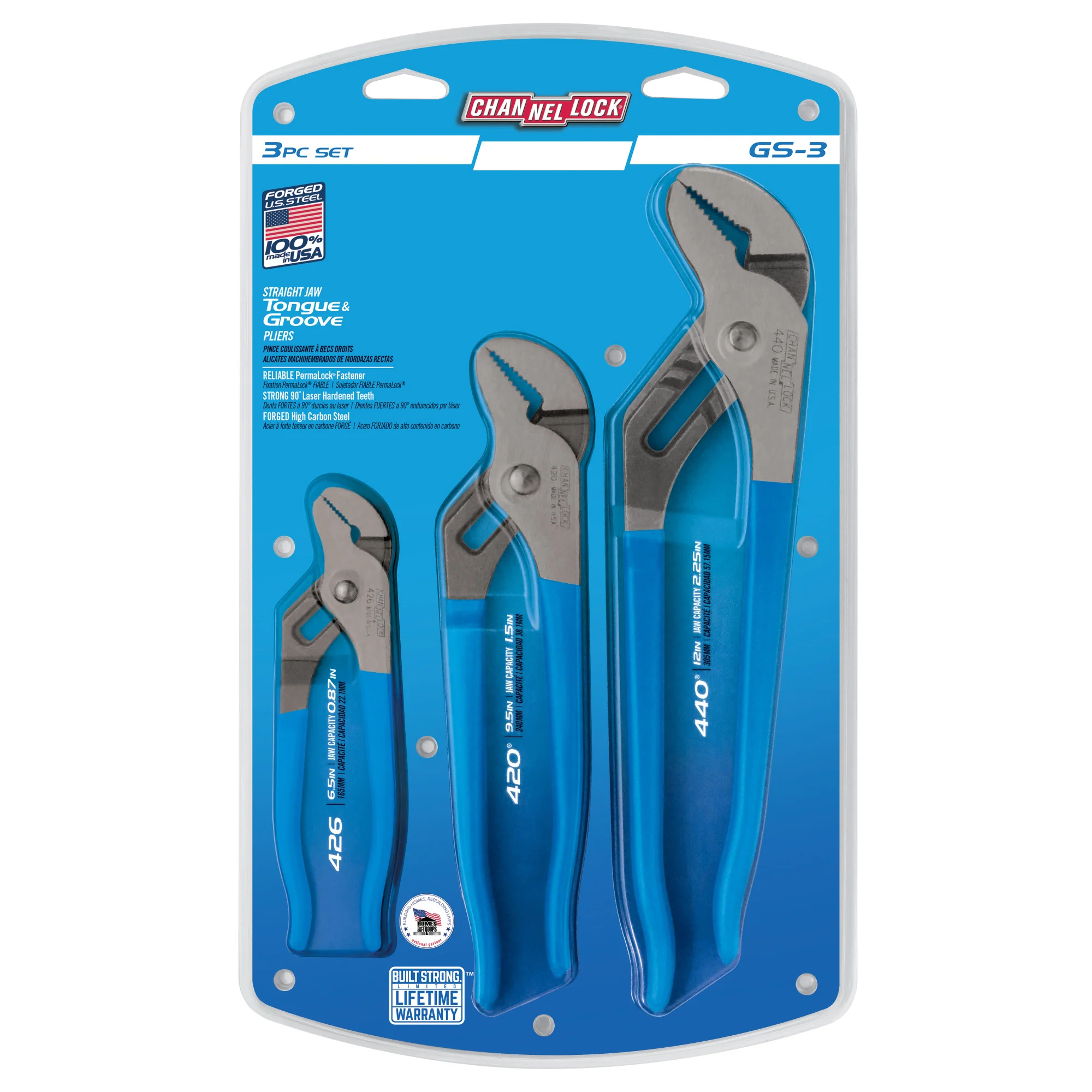3pc Tongue & Groove Pliers Set (GS-3) - Image 9