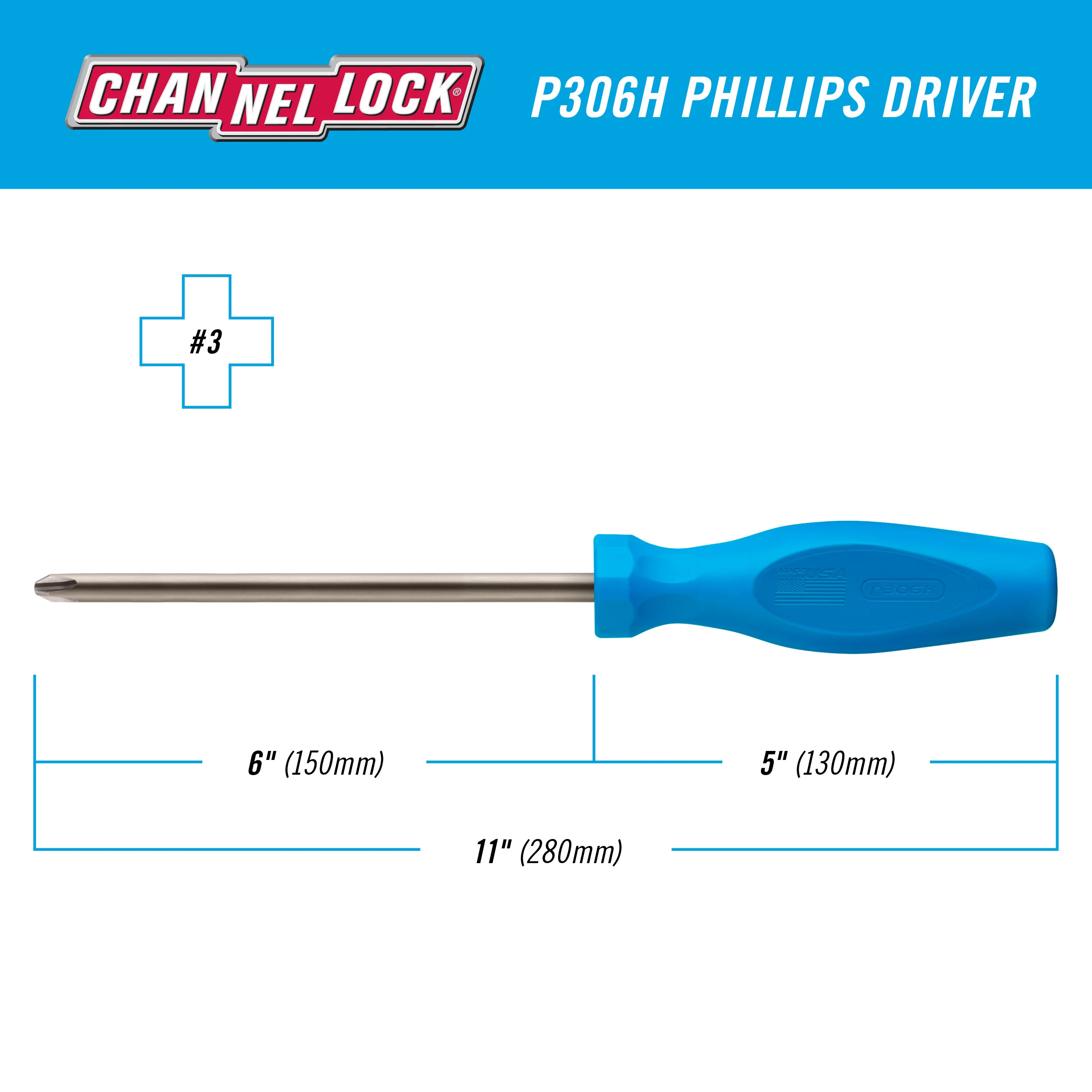 PHILLIPS #3 x 6-inch Professional Screwdriver (P306H) - Image 2