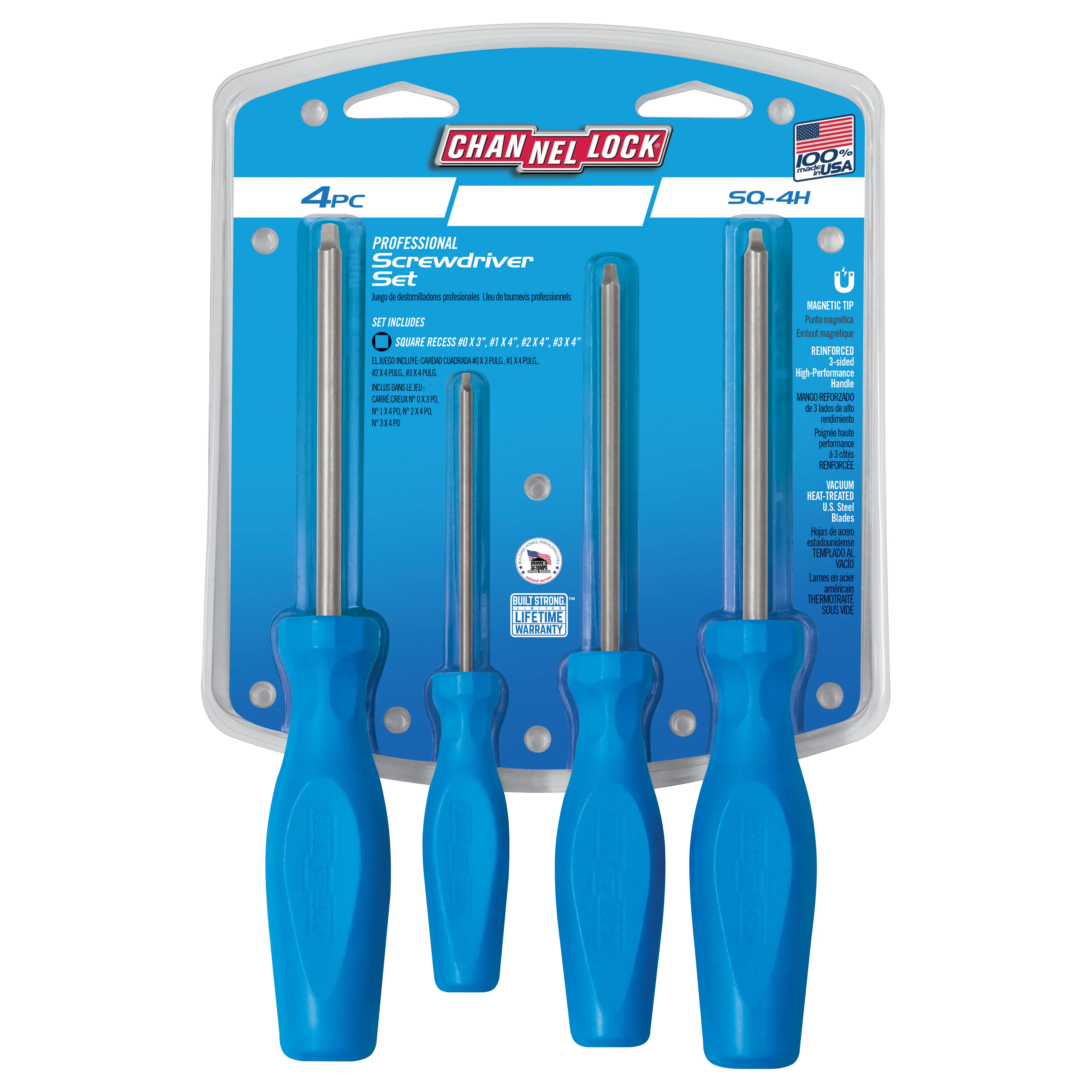 4pc Square-Recess Screwdriver Set (SQ-4H) - Image 3