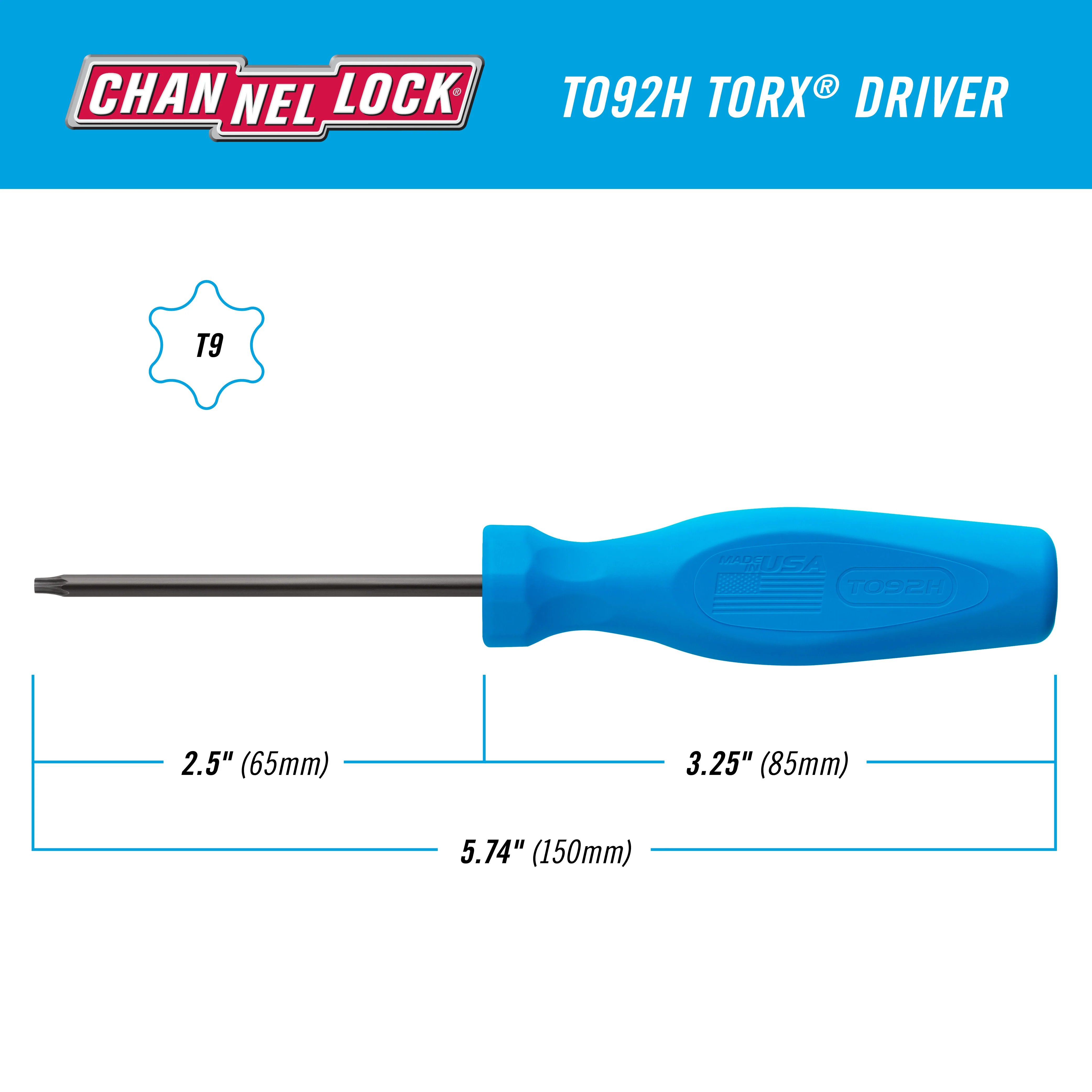 TORX T9 X 2.5-inch Professional Screwdriver (T092H) - Image 2