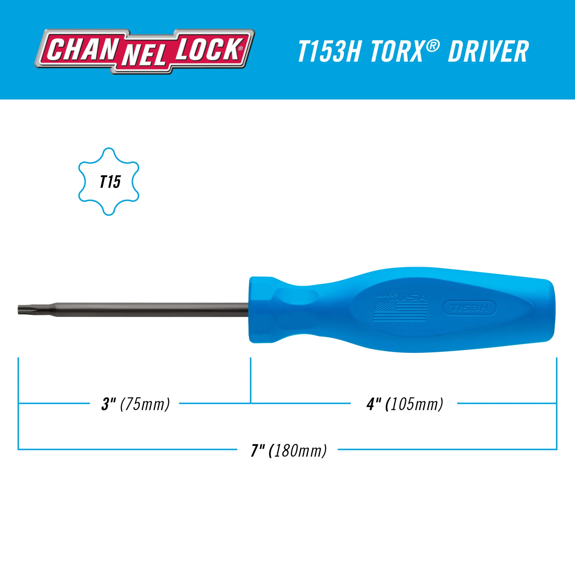 TORX T15 X 3-inch Professional Screwdriver (T153H) - Image 2