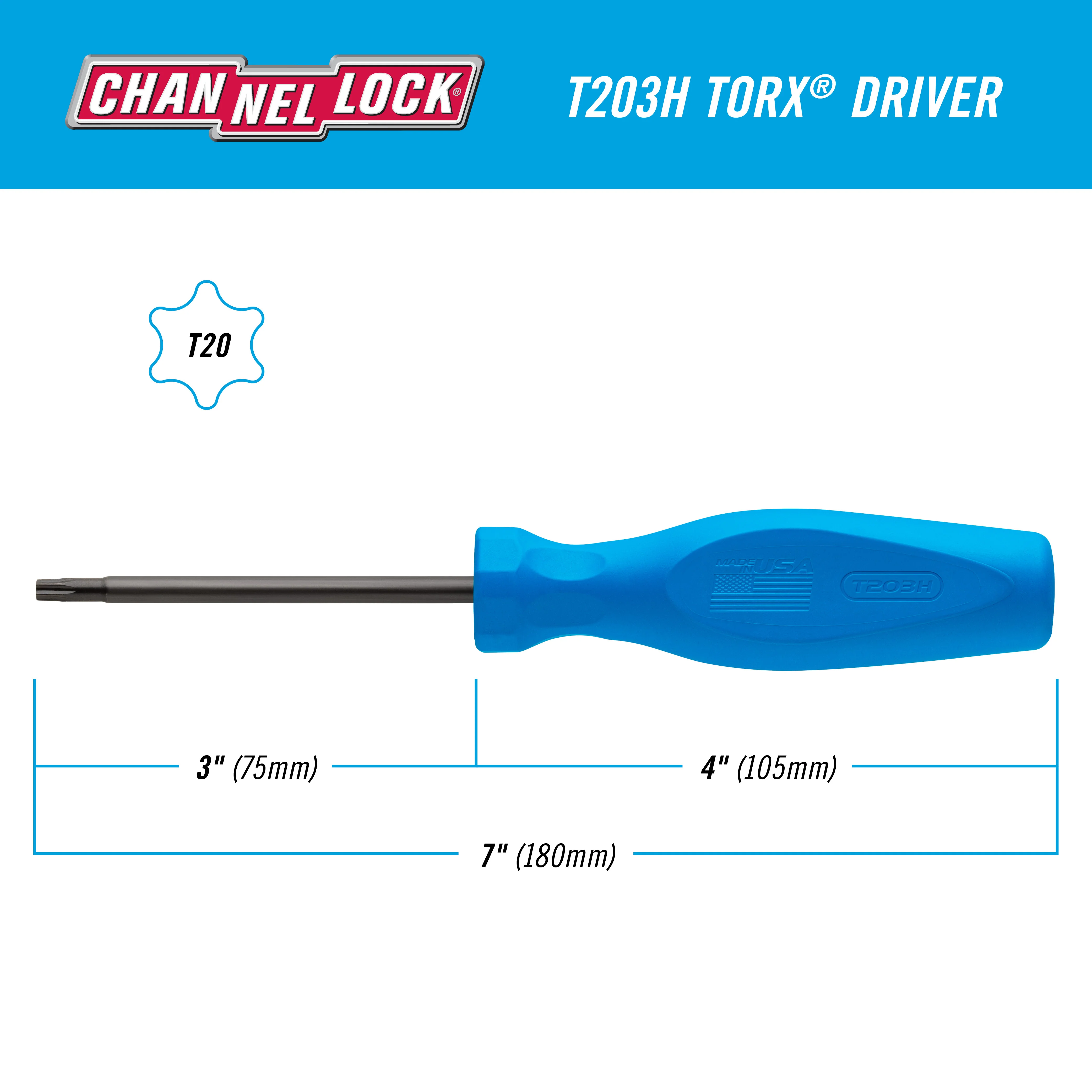 TORX T20 X 3-inch Professional Screwdriver (T203H) - Image 2