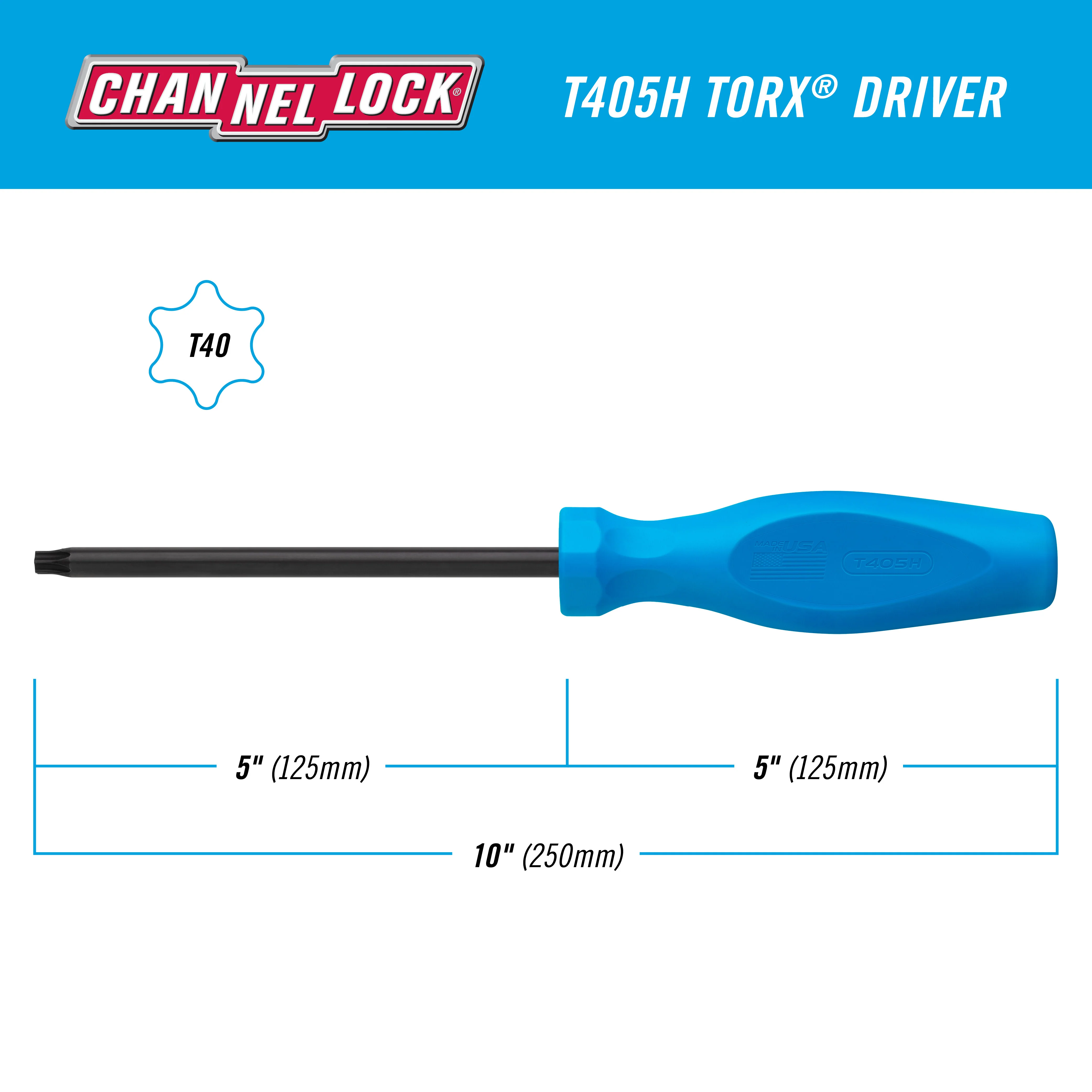 TORX T40 x 5-inch Professional Screwdriver (T405H) - Image 2