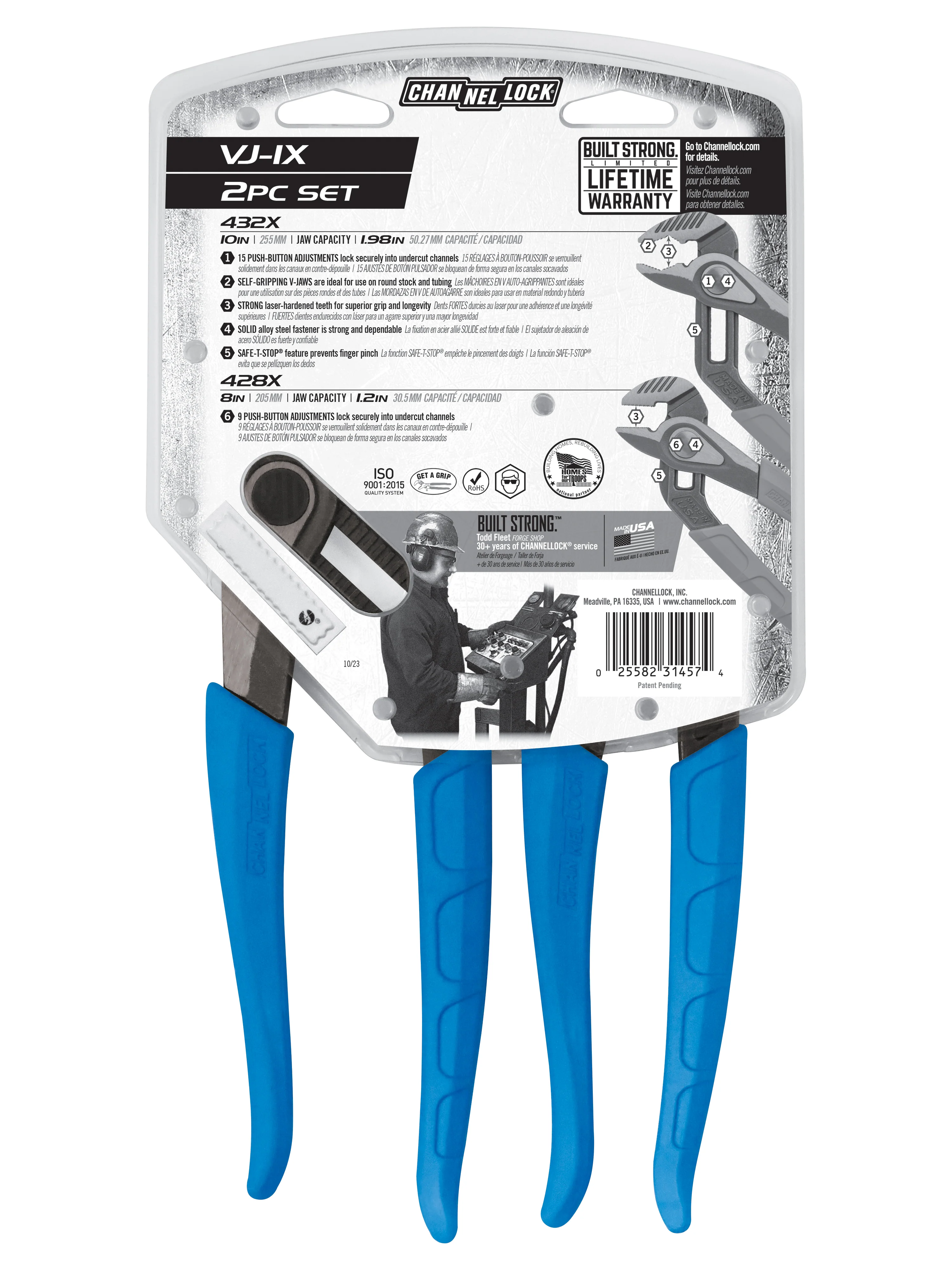 2pc V-Jaw Tongue & Groove Pliers Set (VJ-1X) - Image 3
