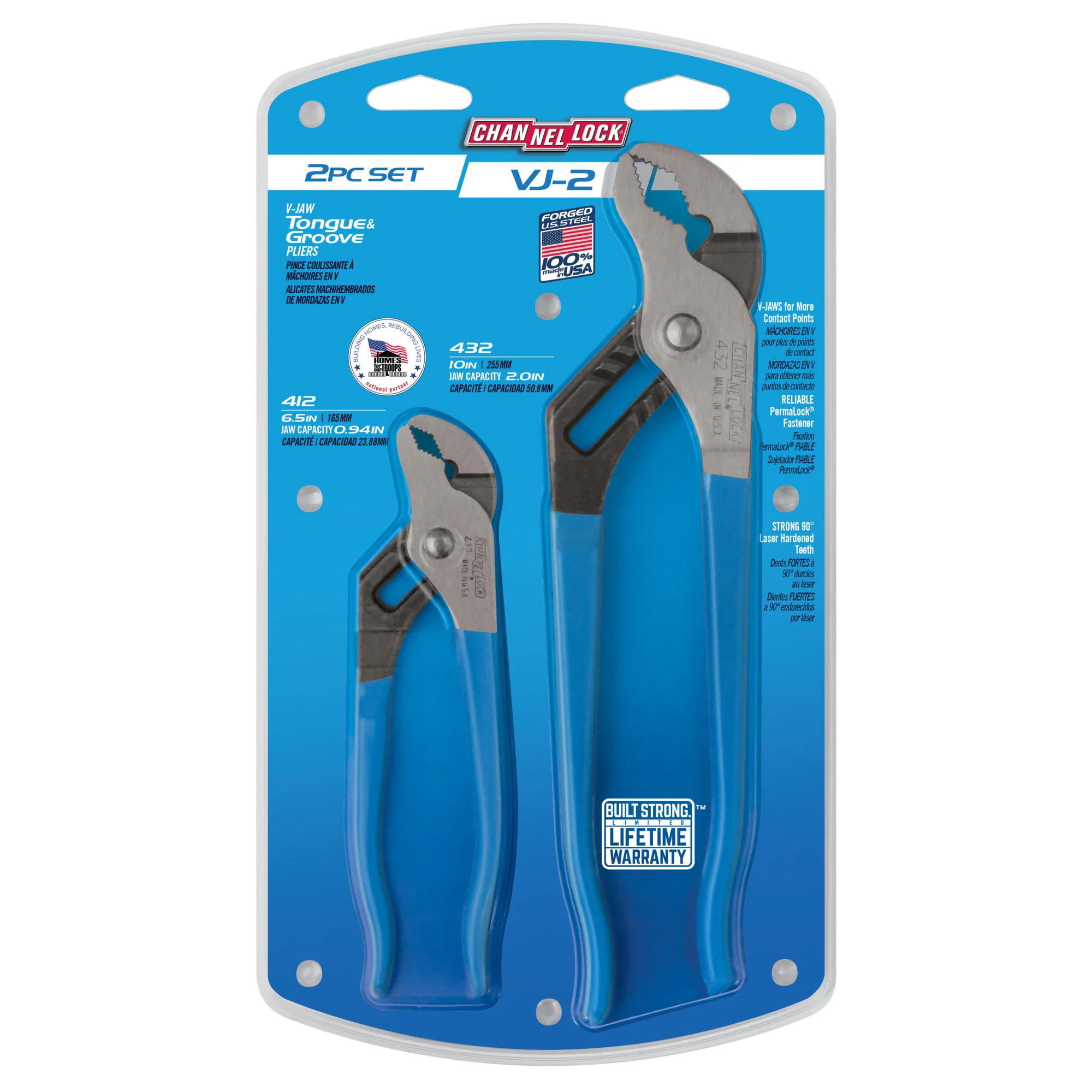 2pc V-Jaw Tongue & Groove Pliers Set (VJ-2) - Image 2